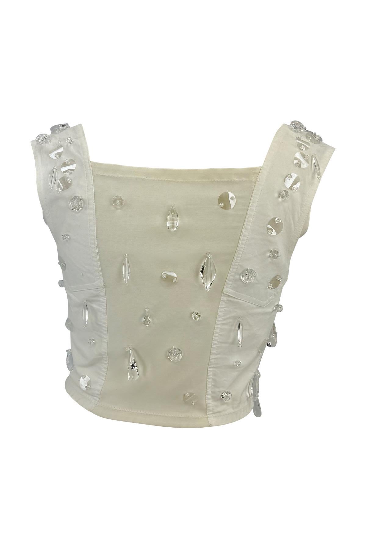 P/E 1990 Dolce & Gabbana Top bustier con frange e cristalli in vendita 1