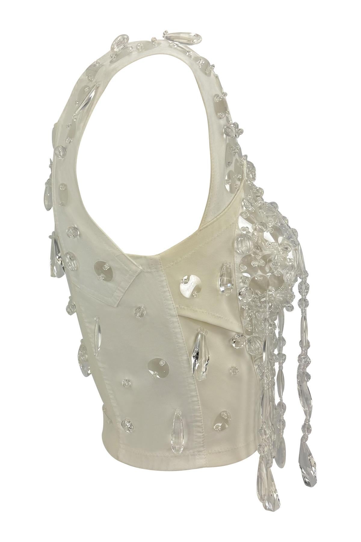 P/E 1990 Dolce & Gabbana Top bustier con frange e cristalli in vendita 2