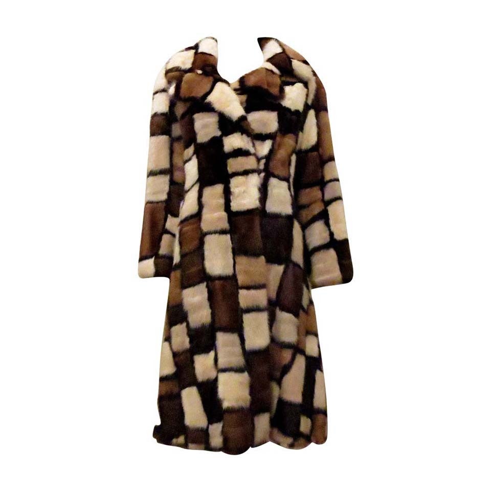 1970s FRANKLIN SIMON, NEW YORK Patchwork Mink Coat For Sale