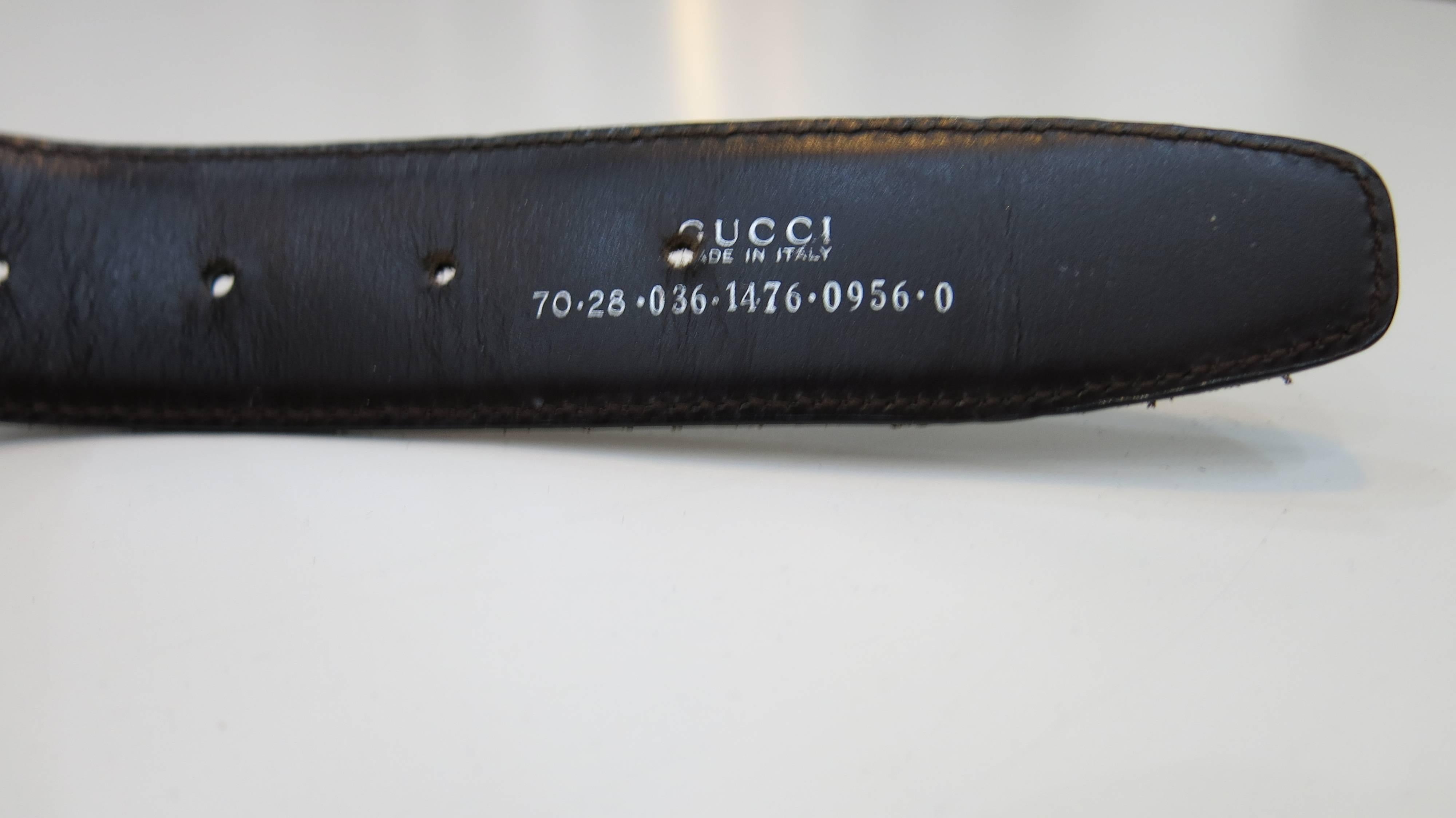 Women's 1980s Gucci Brown Suede Logo Belt 