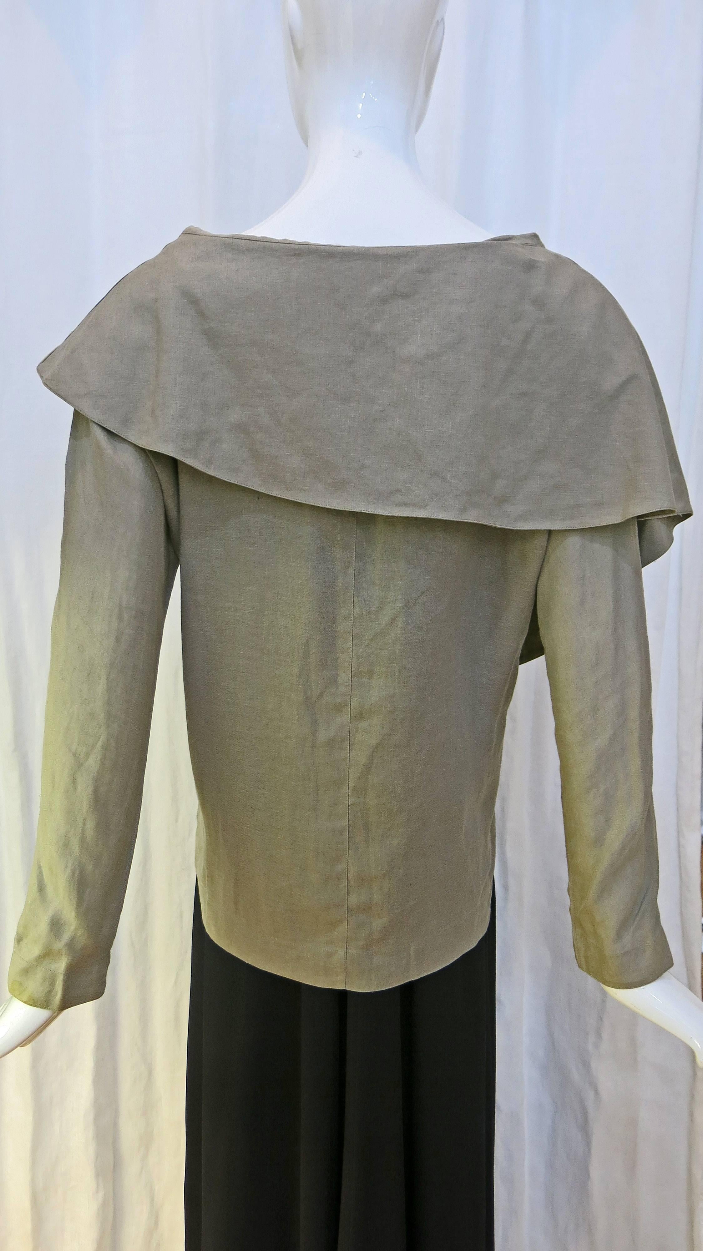 Claude Montana Oversized Collar Linen Shirt, 1980s  3