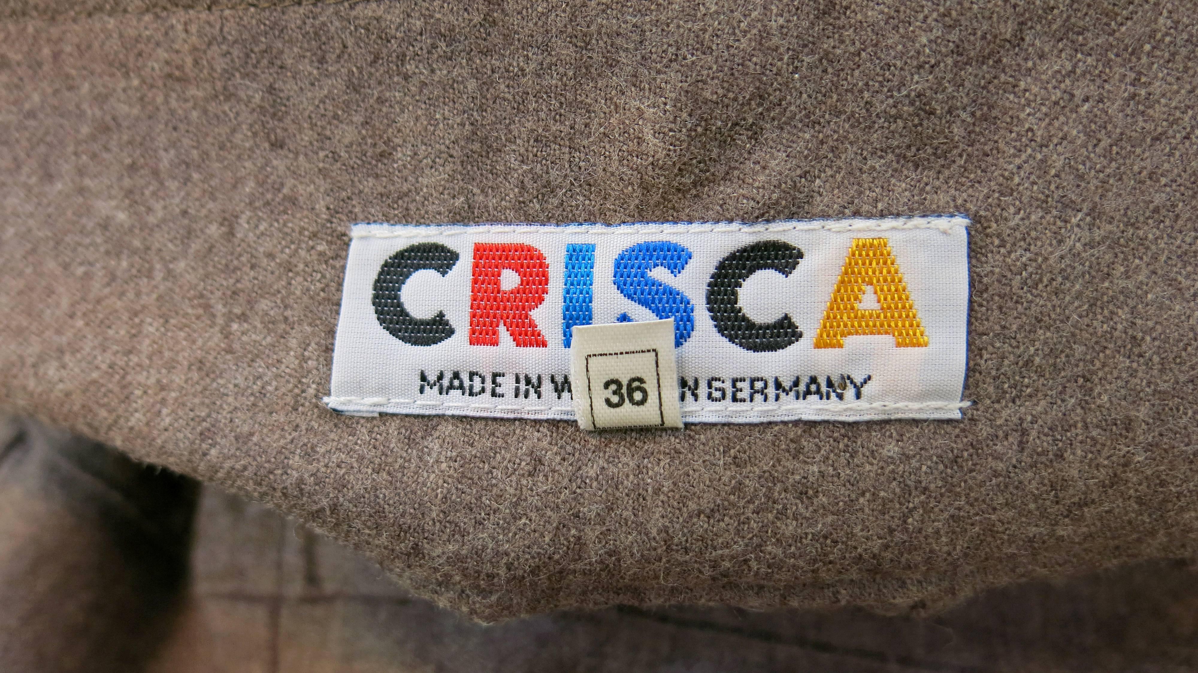 Crisca 1980s Wool Sack-Waisted Skirt For Sale 2