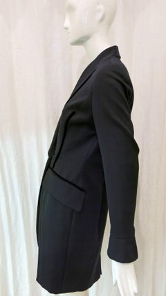 1990s Tracy Reese for Magaschoni Black Blazer Dress with Velvet