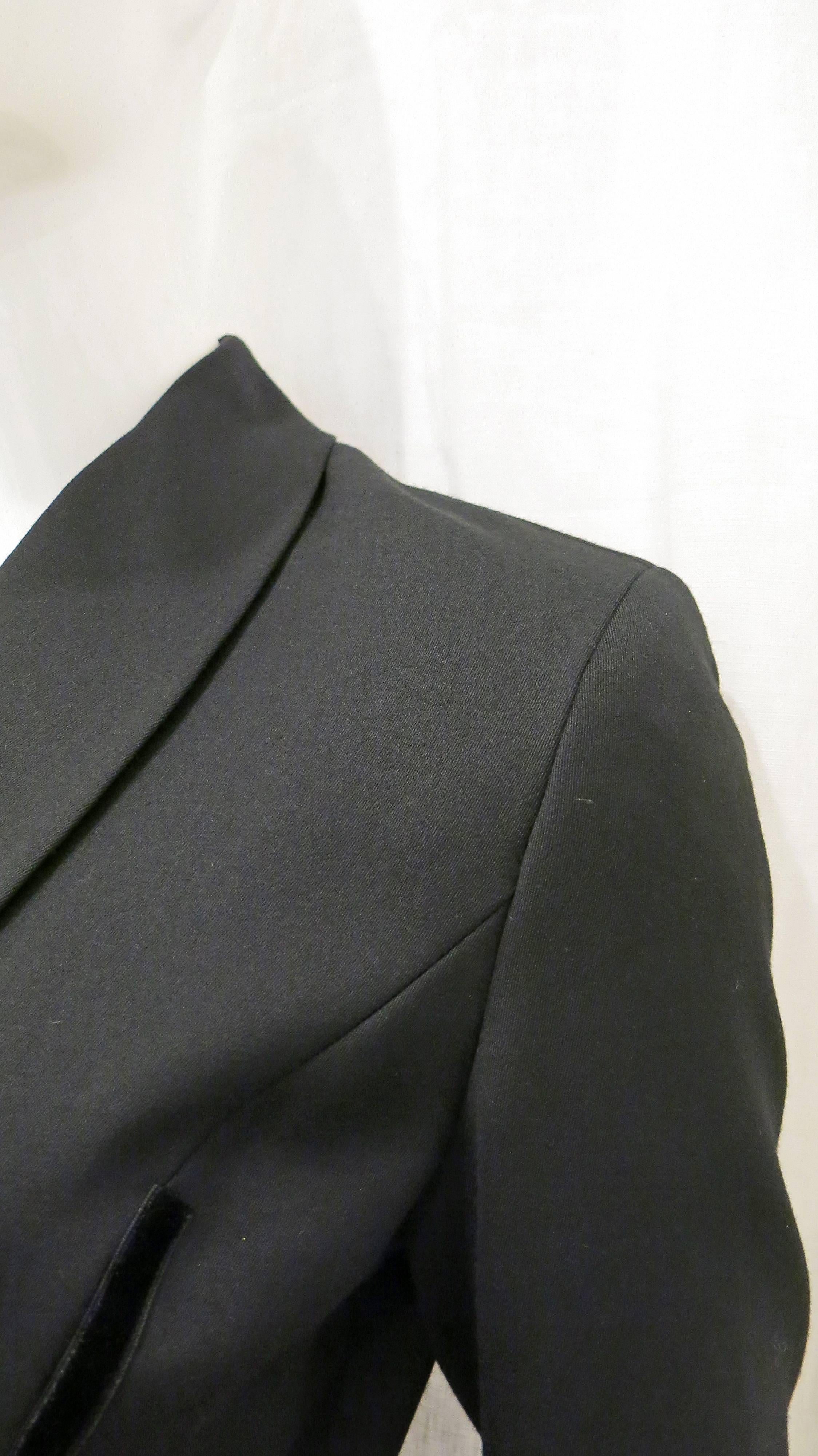 Women's or Men's 1990s Tracy Reese for Magaschoni Black Blazer Dress with Velvet For Sale
