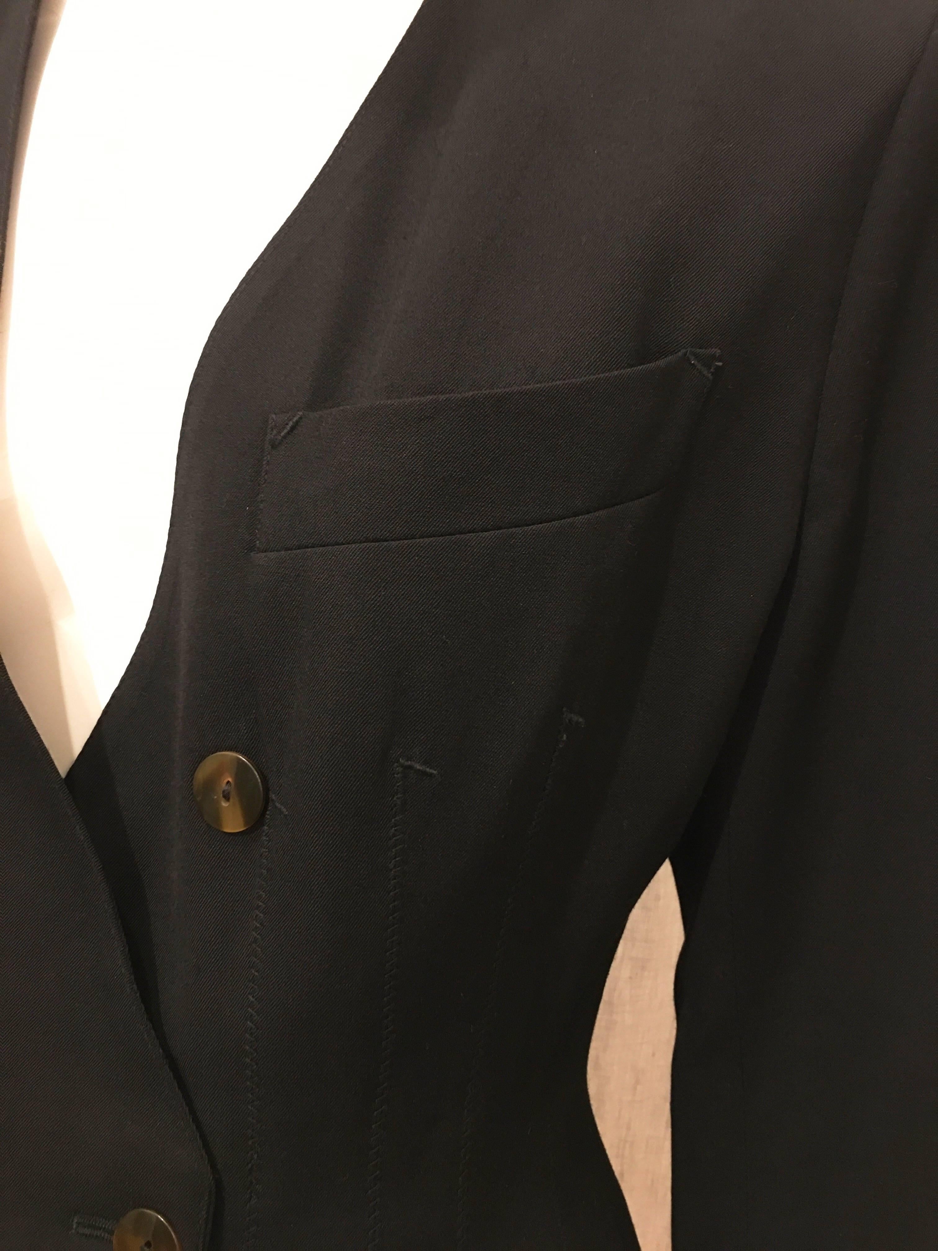 Women's or Men's John Paul Gaultier Black Silk Lined Double Breasted Blazer For Sale