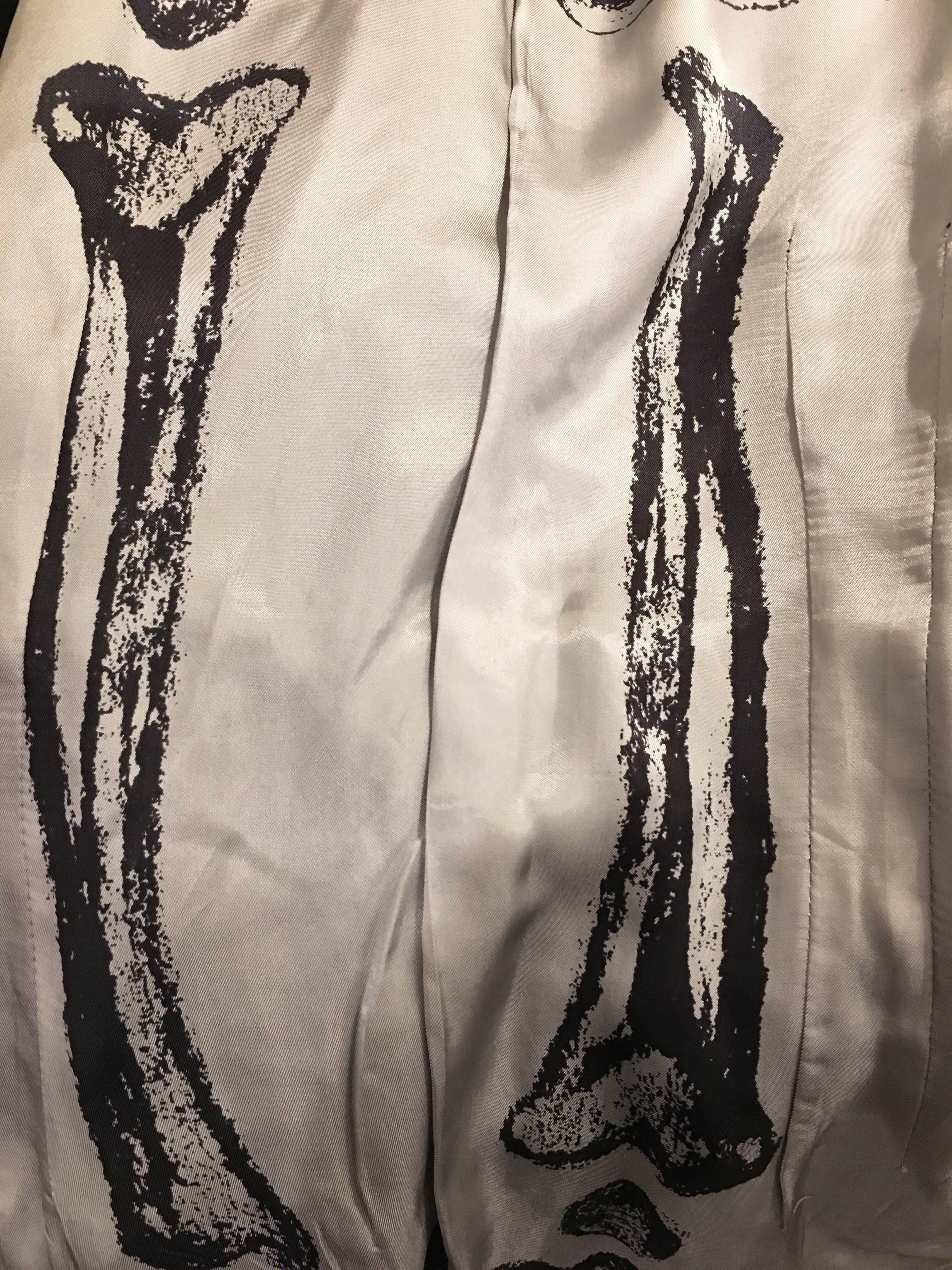 John Paul Gaultier Black Silk Lined Double Breasted Blazer For Sale 3