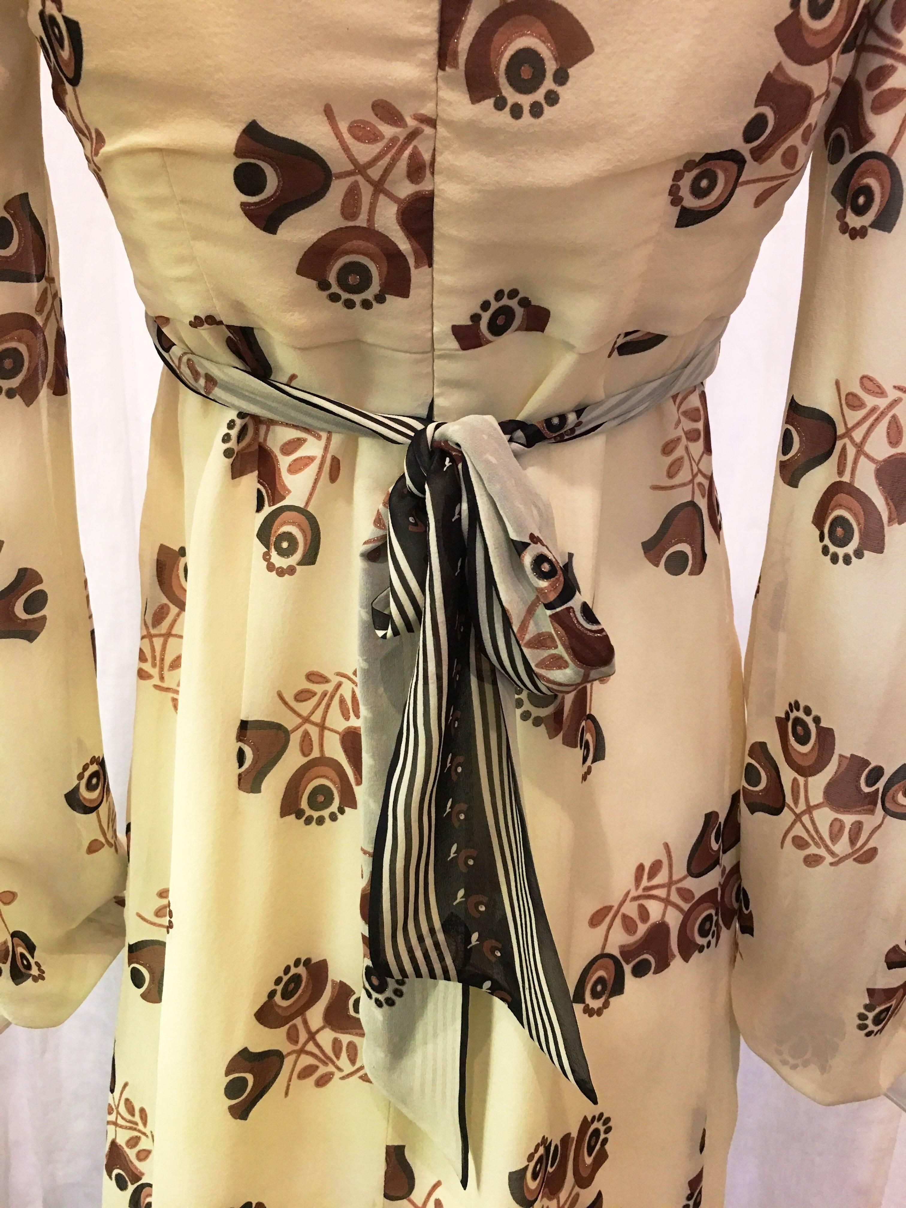 1990s Anna Sui Cream Baby Doll Dress In Excellent Condition For Sale In Brooklyn, NY