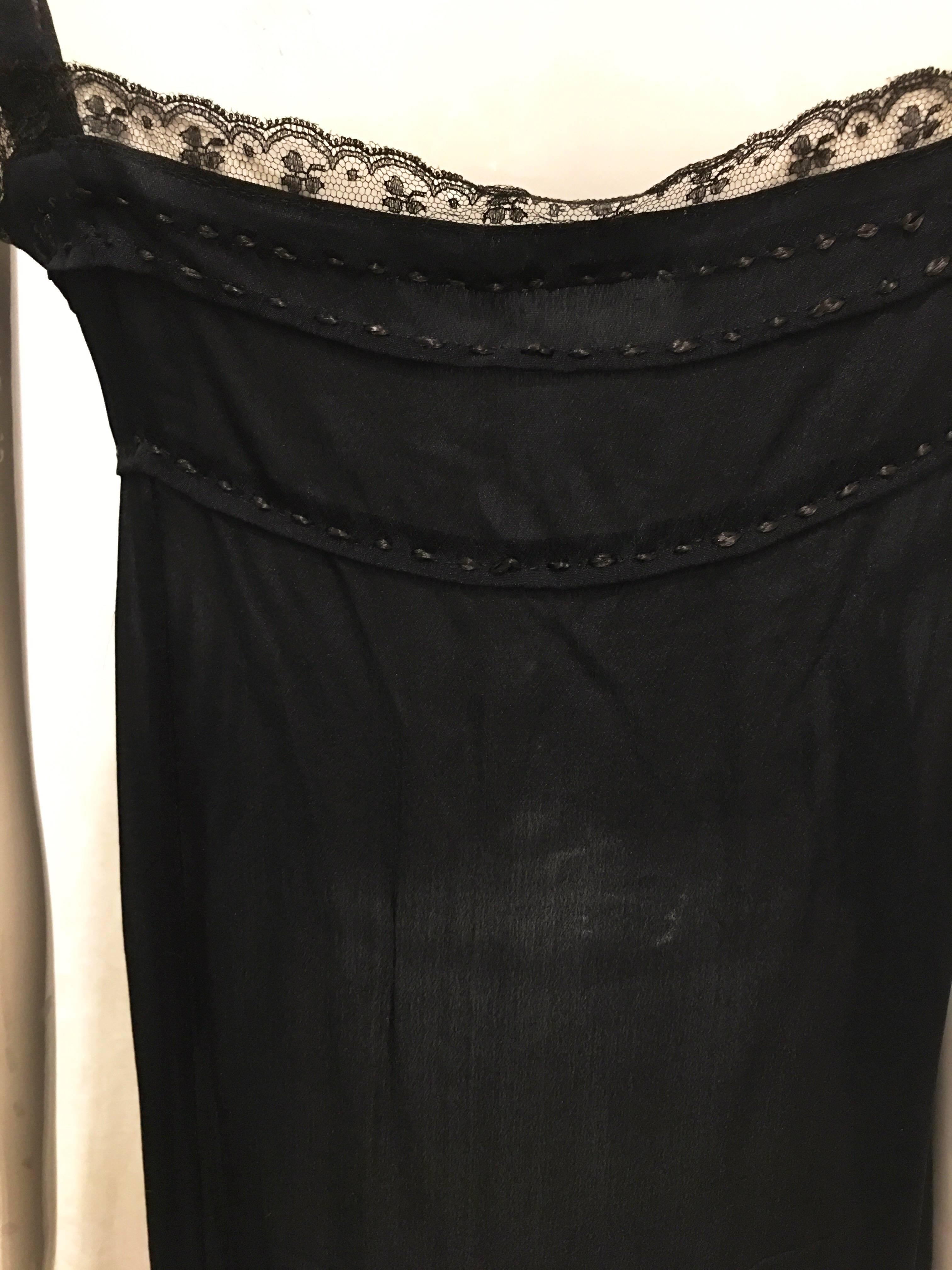 1920s Black Silk Embroidered Lingerie Romper 2