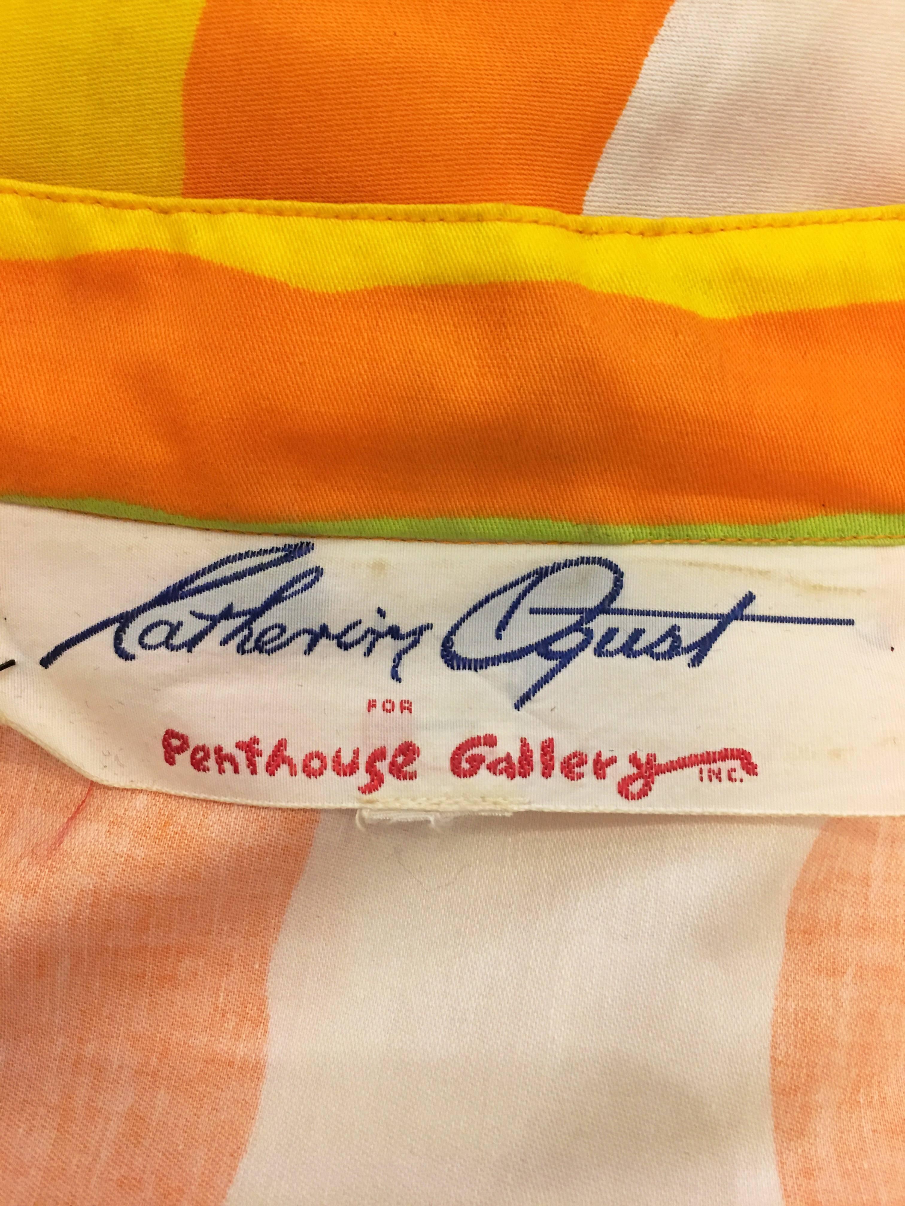 1970s Penthouse Gallery Rainbow Tunic Smock Dress For Sale 1