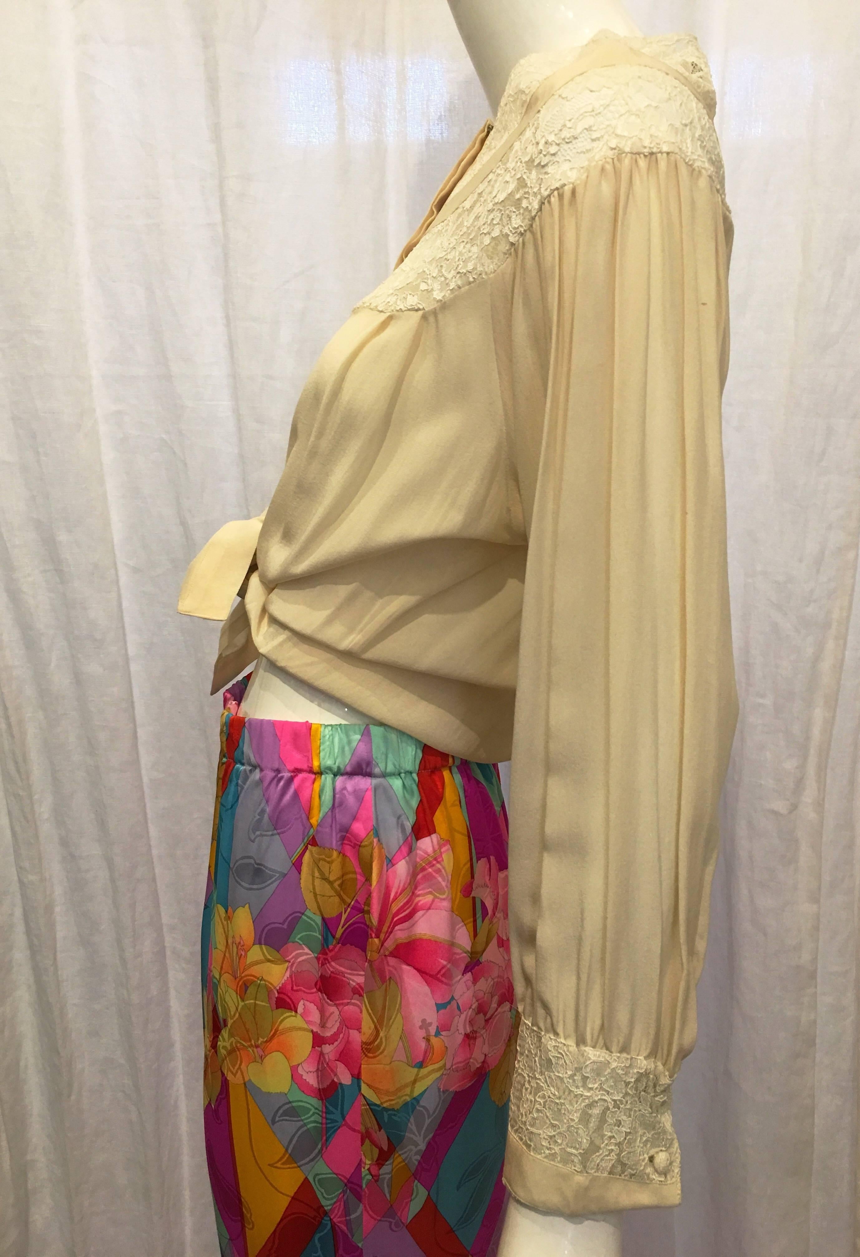 1990s Bright and Happy Silk Pants For Sale 1