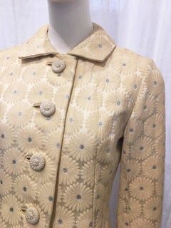 Cream Floral Silk Jacket, 1960s