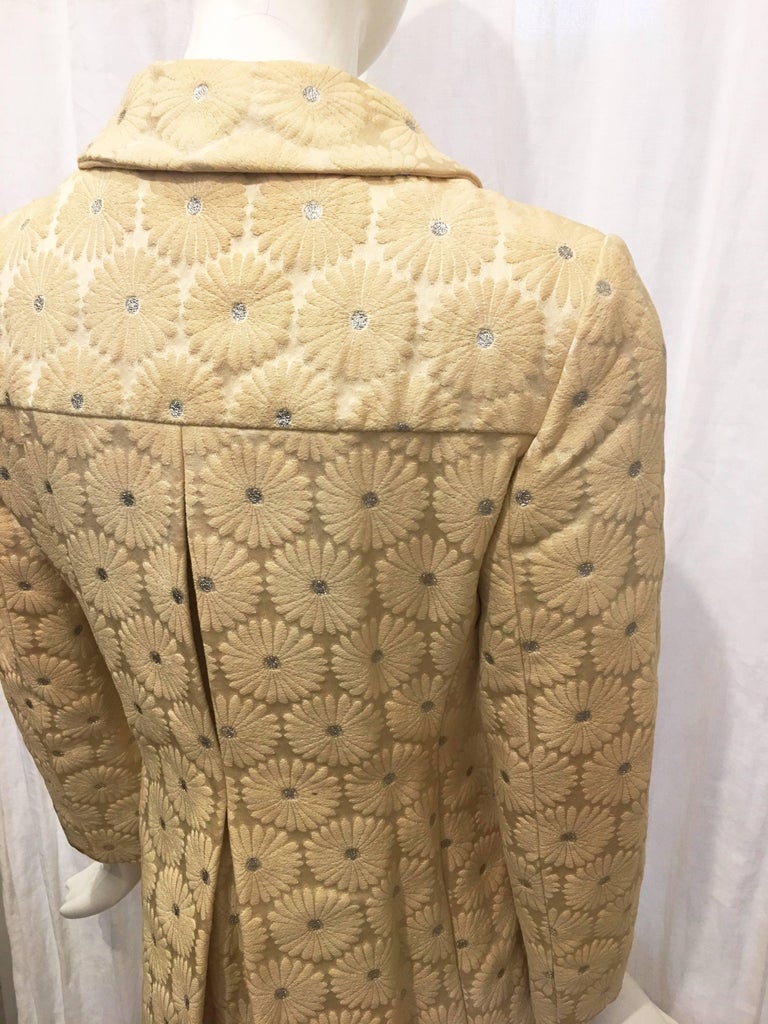 Cream Floral Silk Jacket, 1960s For Sale at 1stDibs
