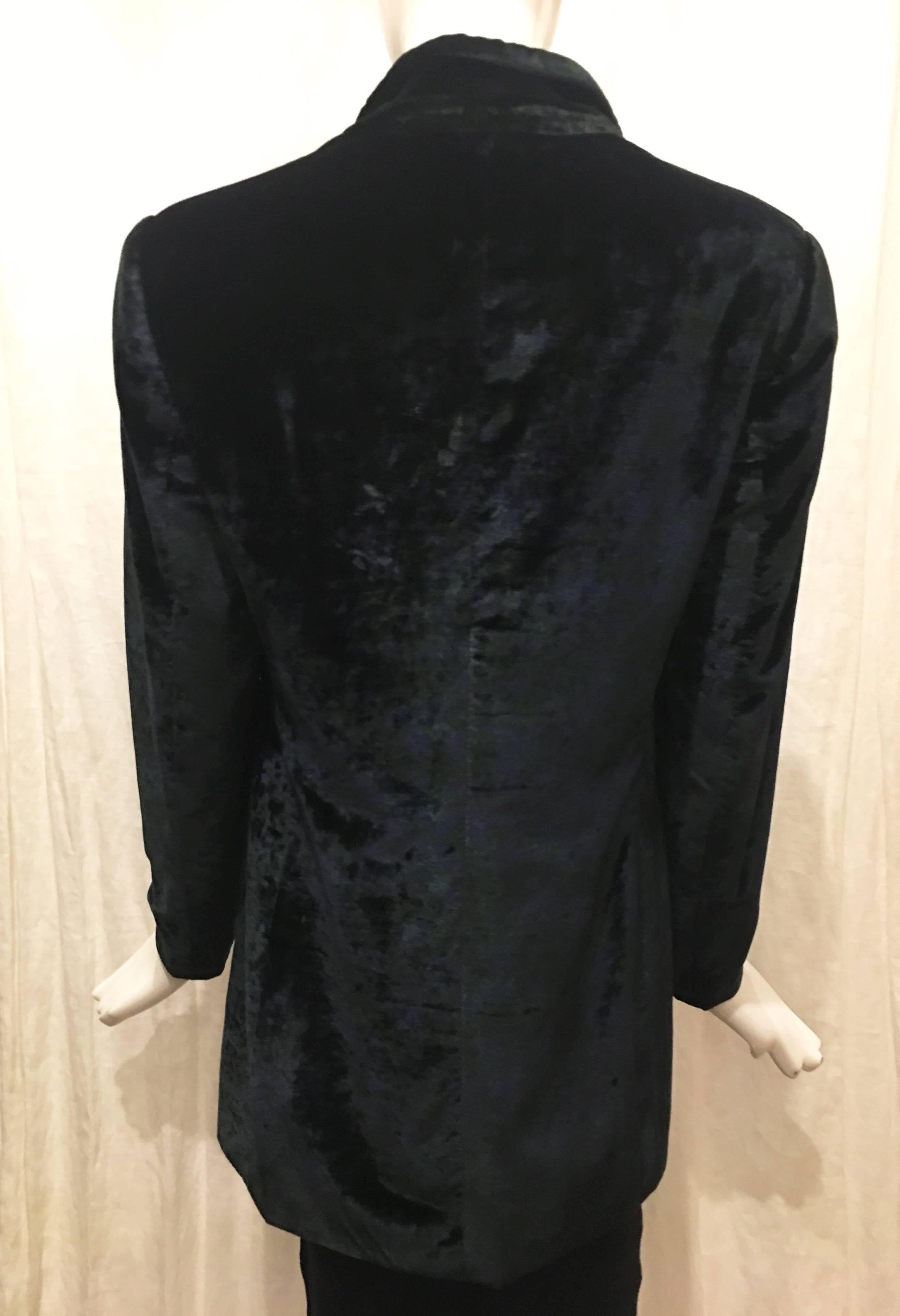 Women's or Men's Armani Navy Velvet Blazer For Sale