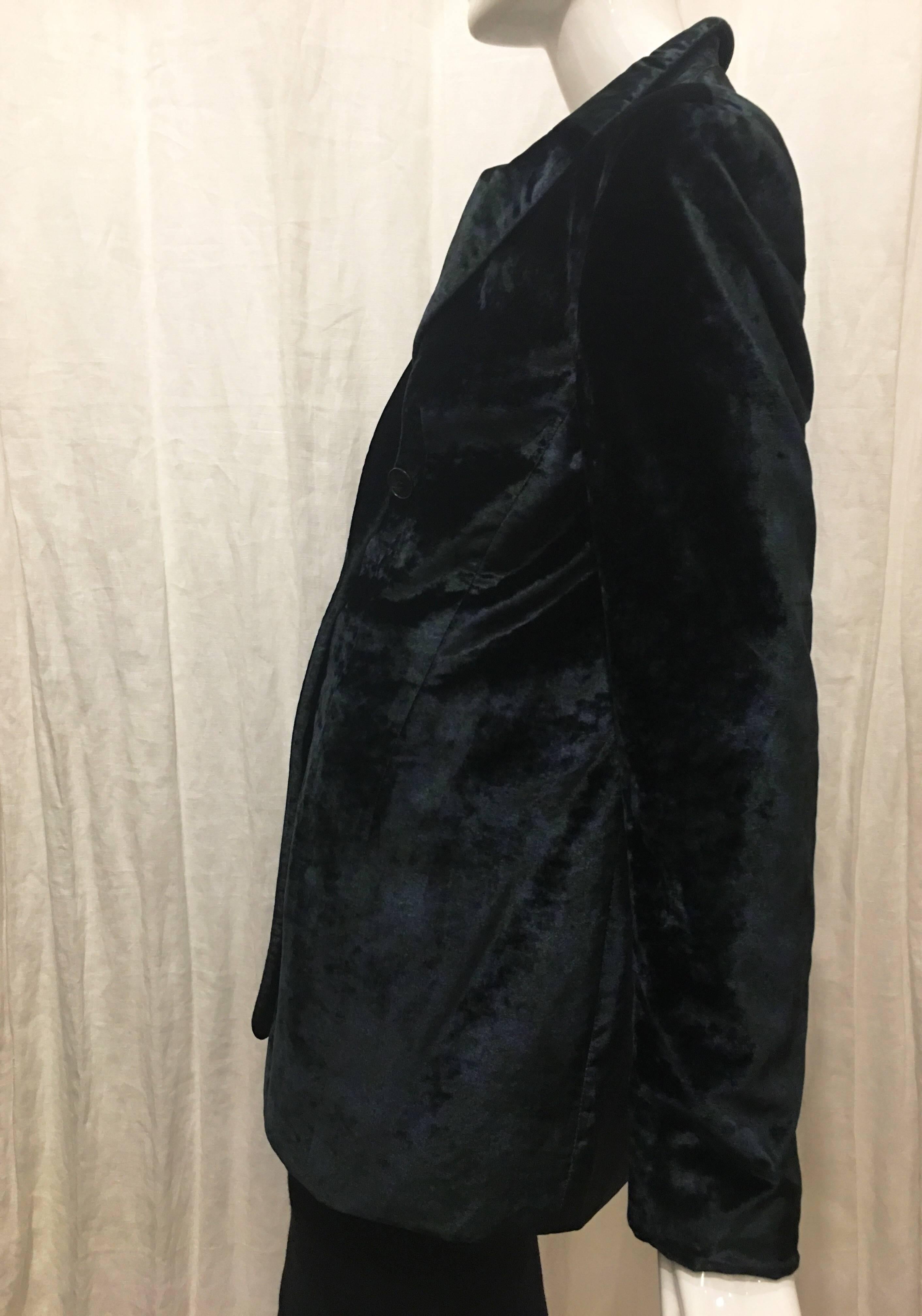 Black Armani Navy Velvet Blazer For Sale