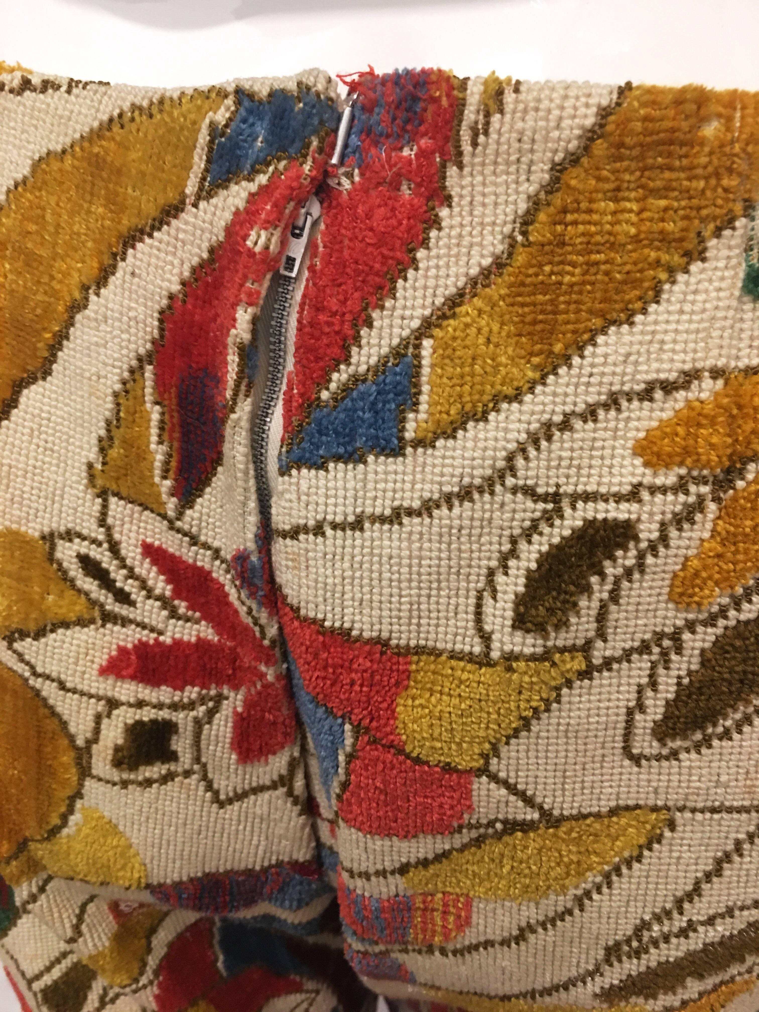Women's or Men's 1970s Multicolor Floral Flared “Carpet” Pants