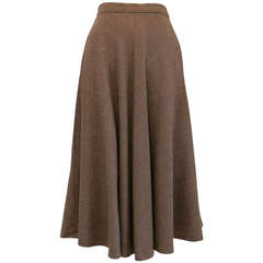 Vintage Ralph Lauren Purple Label Brown Wool Gaberdine Circle Skirt