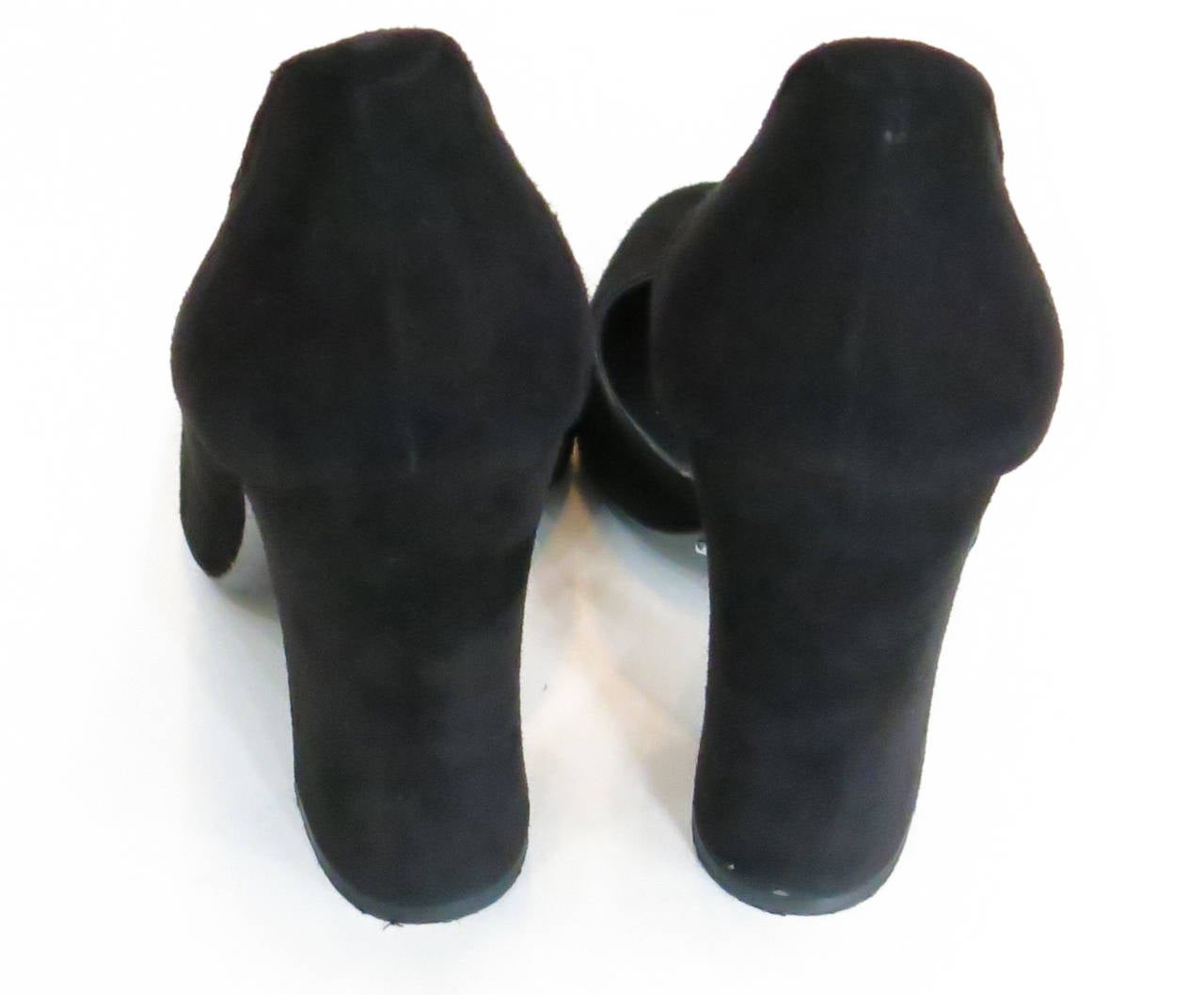 HALSTON 1970s Black Suede Heels 1