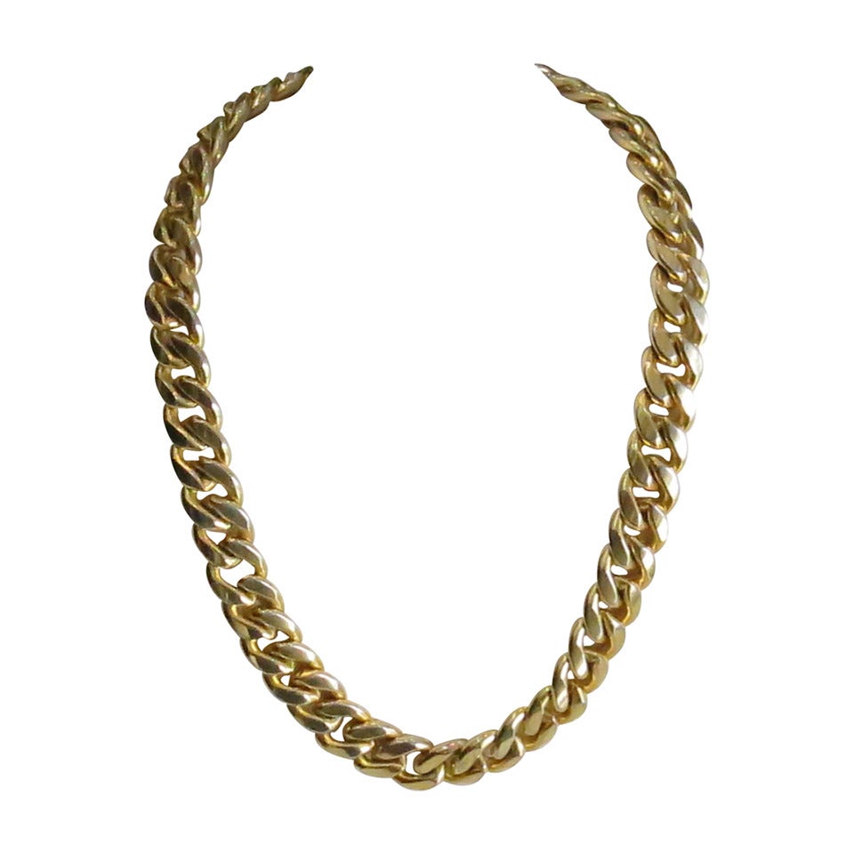YVES SAINT LAURENT 1980s Gold Chain Necklace