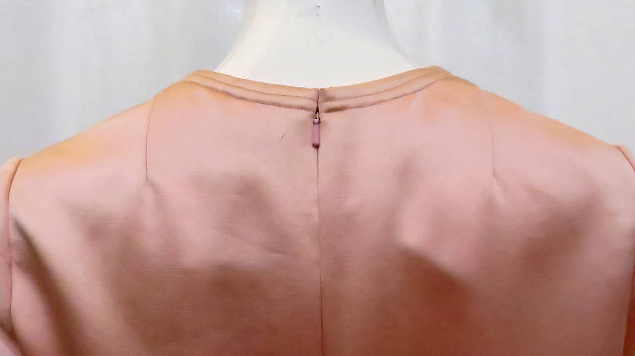 Women's 1969 Pierre Cardin Pink Satin Mini Dress with Circle Motif For Sale