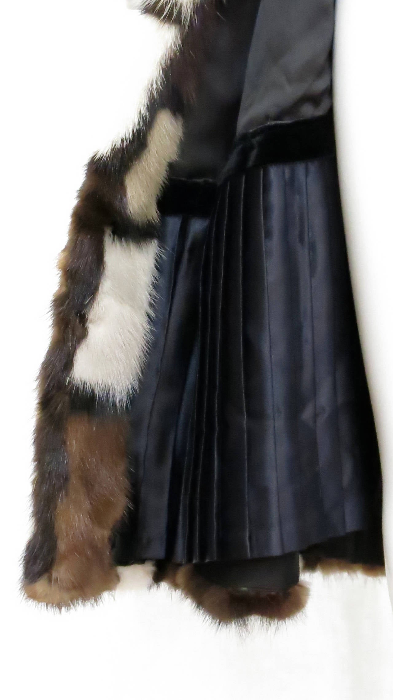 Black 1970s FRANKLIN SIMON, NEW YORK Patchwork Mink Coat For Sale