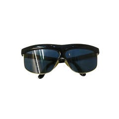 Retro 1960s Courreges Black and Gold Sunglasses