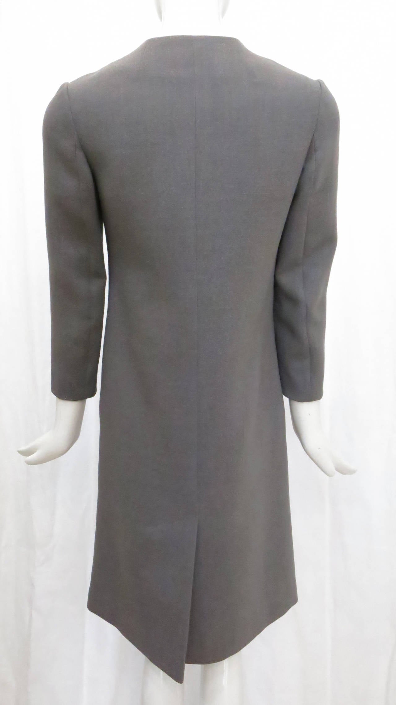 Women's 1960s Nina Ricci Grey Sculptural Wool Coat Dress