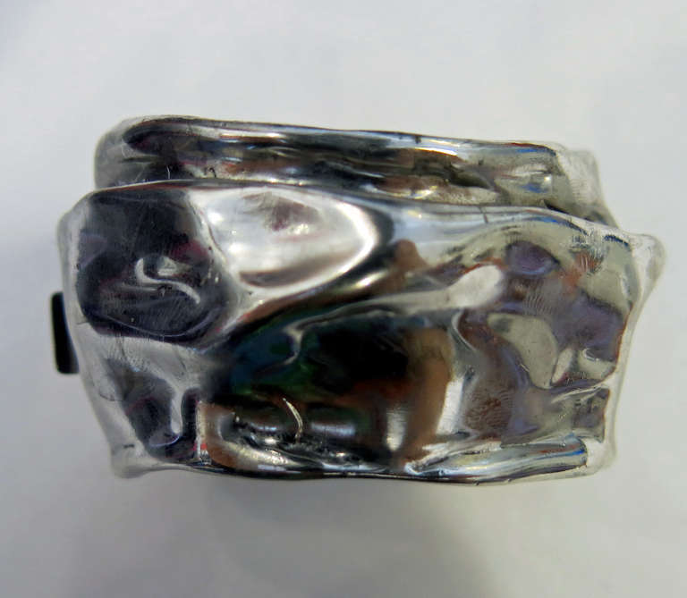 1980"s Joanne Cooper Signed Organic Ciner Hinge Bangle Bracelet