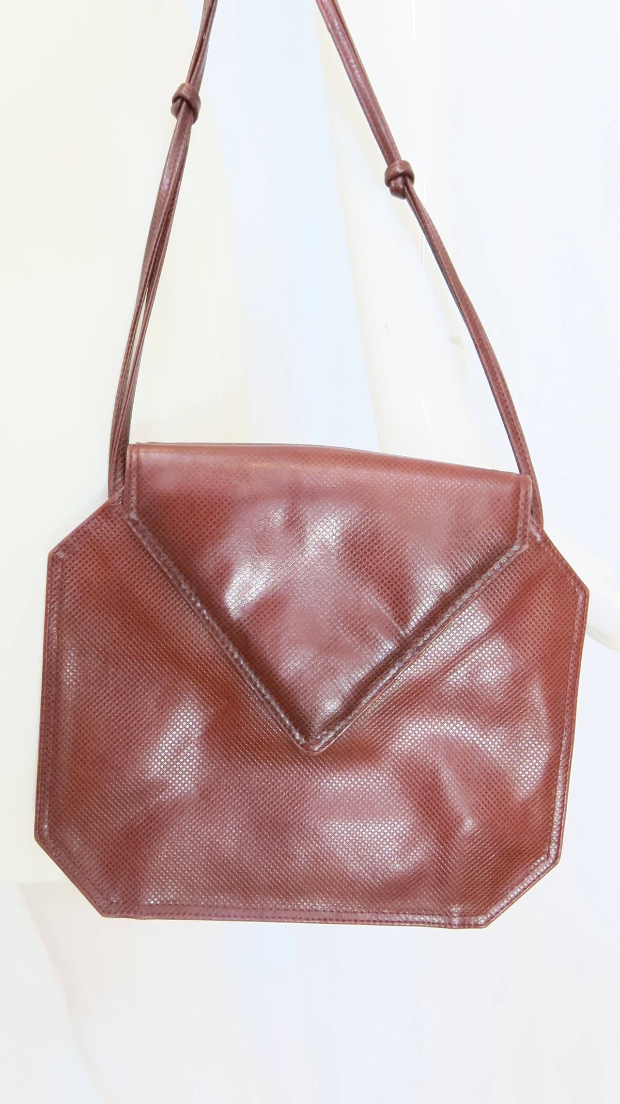 Bottega Veneta Burgundy Leather Crossbody Purse