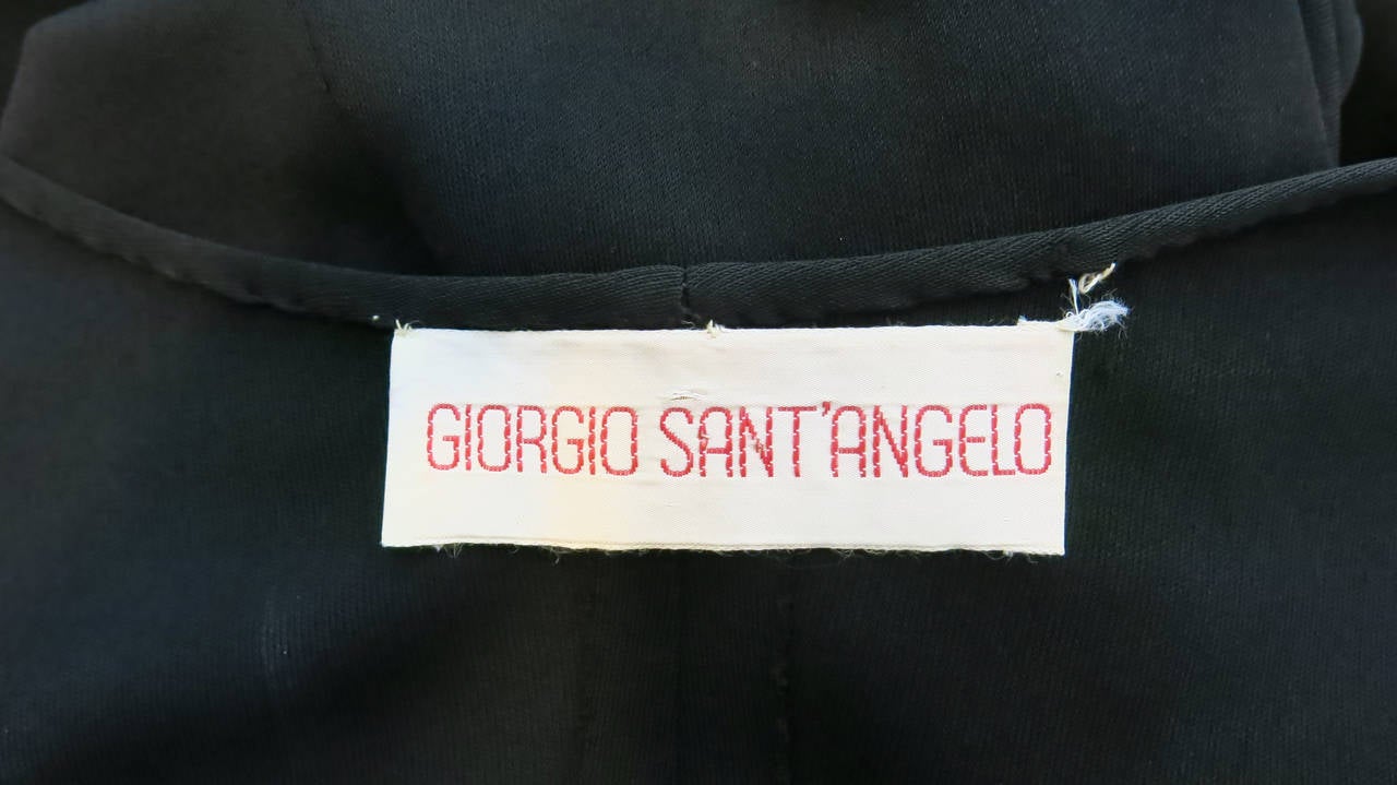 1980s Giorgio Sant'Angelo Black Maxi Dress 1