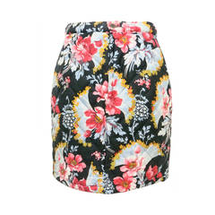 1980s Kenzo Jeans Quilted Floral Skirt 5