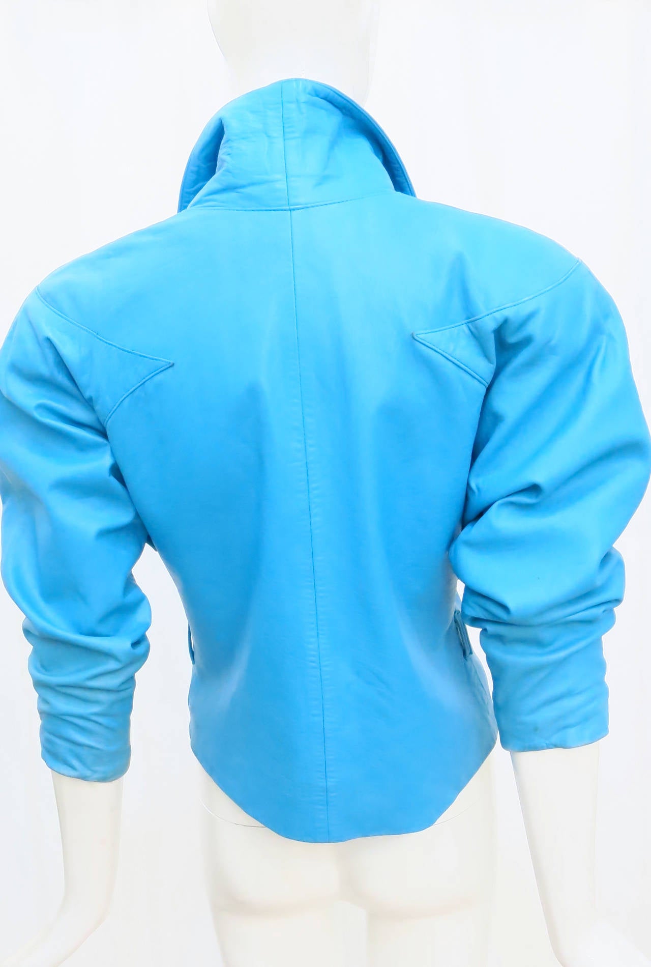 1980s Michael Hoban Electric Blue Double-Breasted Motorcycle Jacket 1