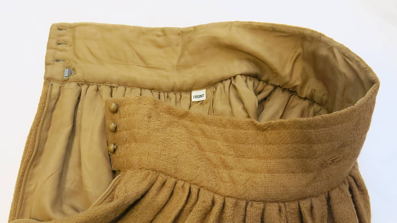 Valentino Camel Maxi Skirt with Banded Waist, 1980s  For Sale 1