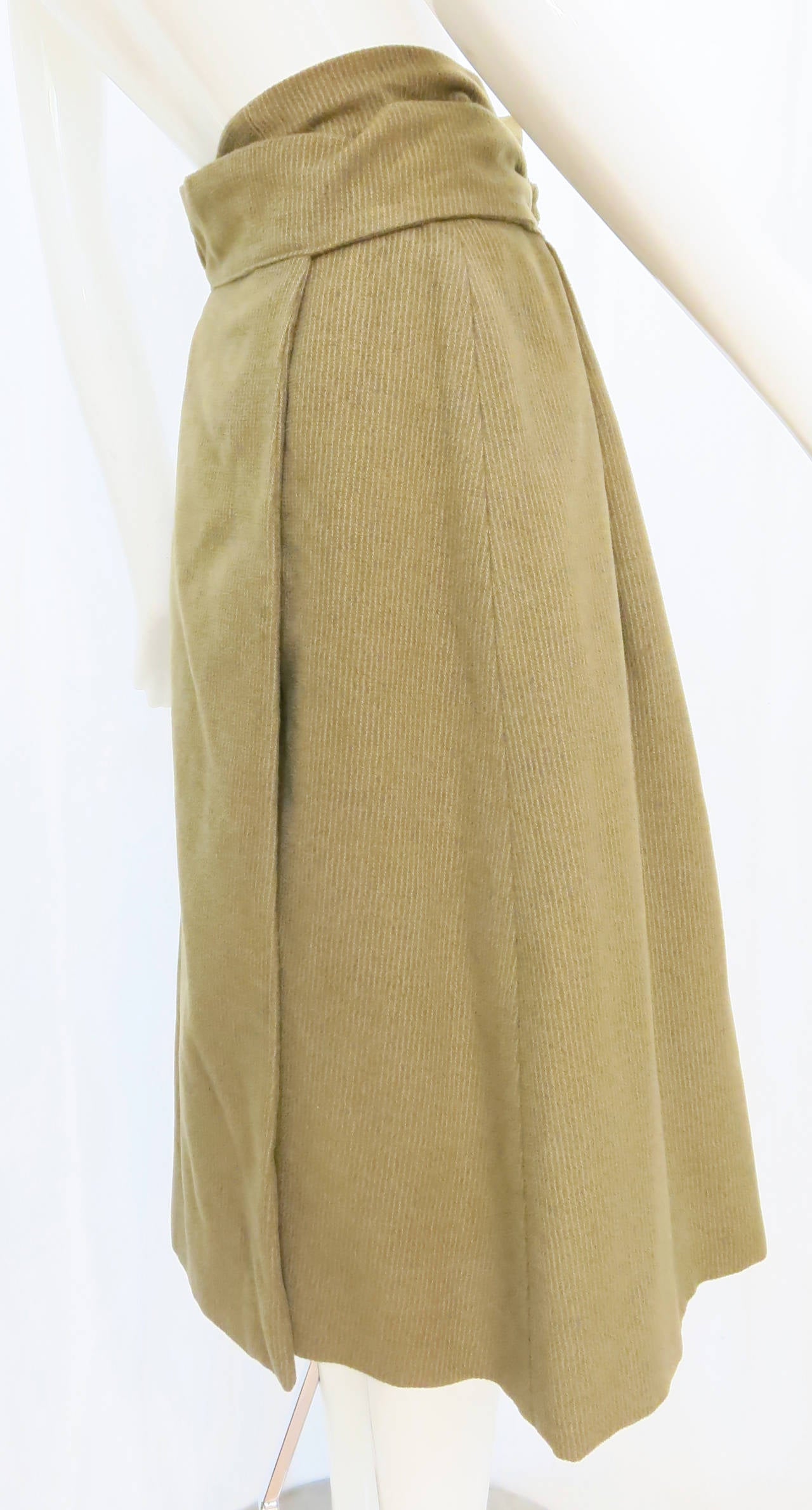 Brown 1980s Giorgio Armani Corduroy Wrap Skirt with Belt