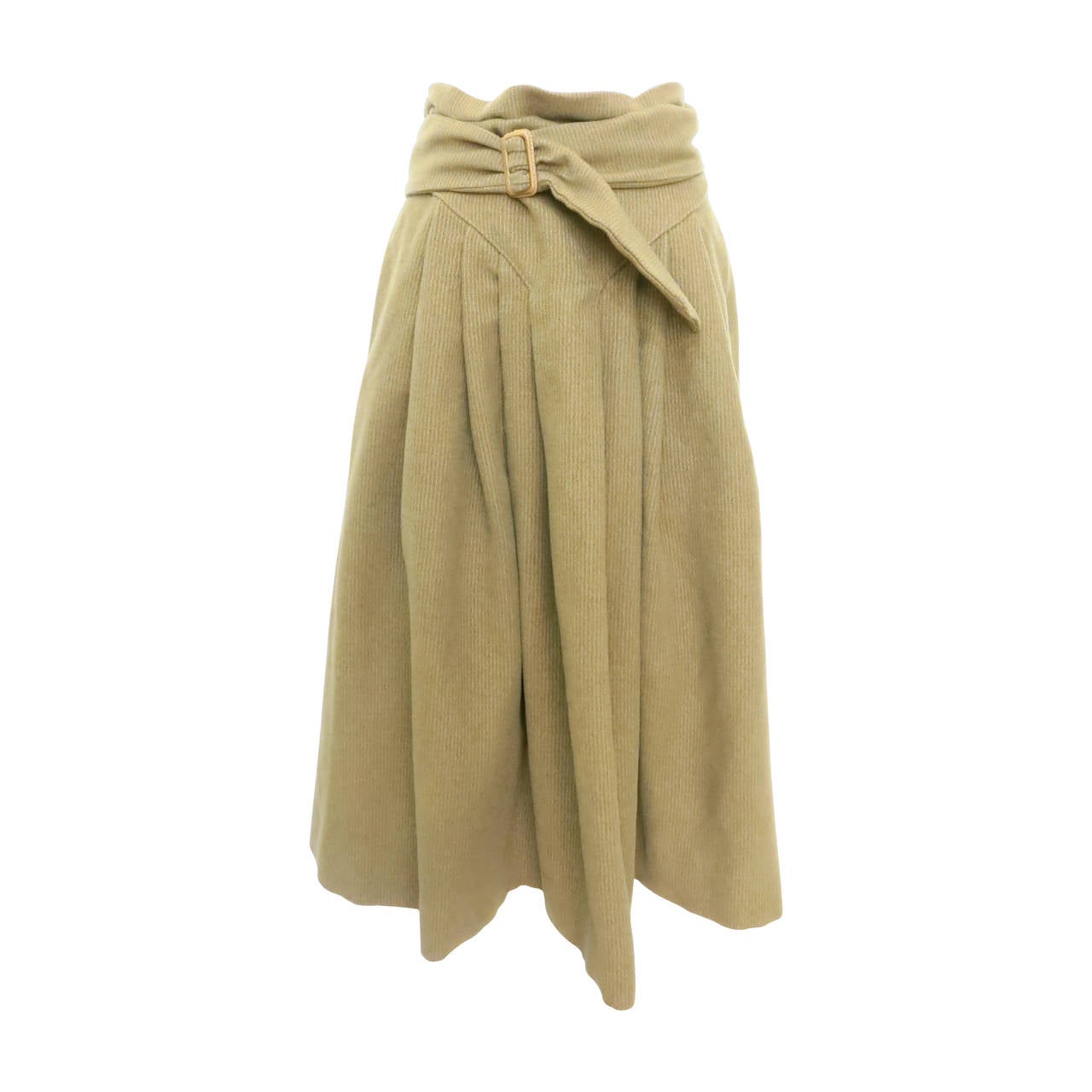 1980s Giorgio Armani Corduroy Wrap Skirt with Belt