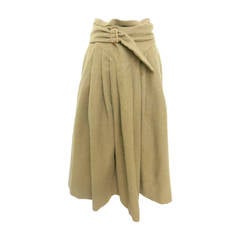 Retro 1980s Giorgio Armani Corduroy Wrap Skirt with Belt