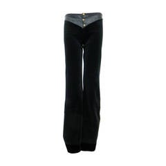 "Rock and Roll" Black Velour and Leather Pants