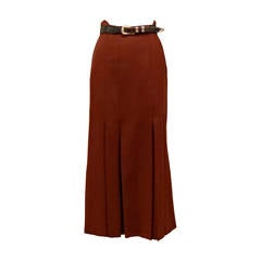Vintage Emanuelle Khanh Paris Brown Wool Fishtail Skirt