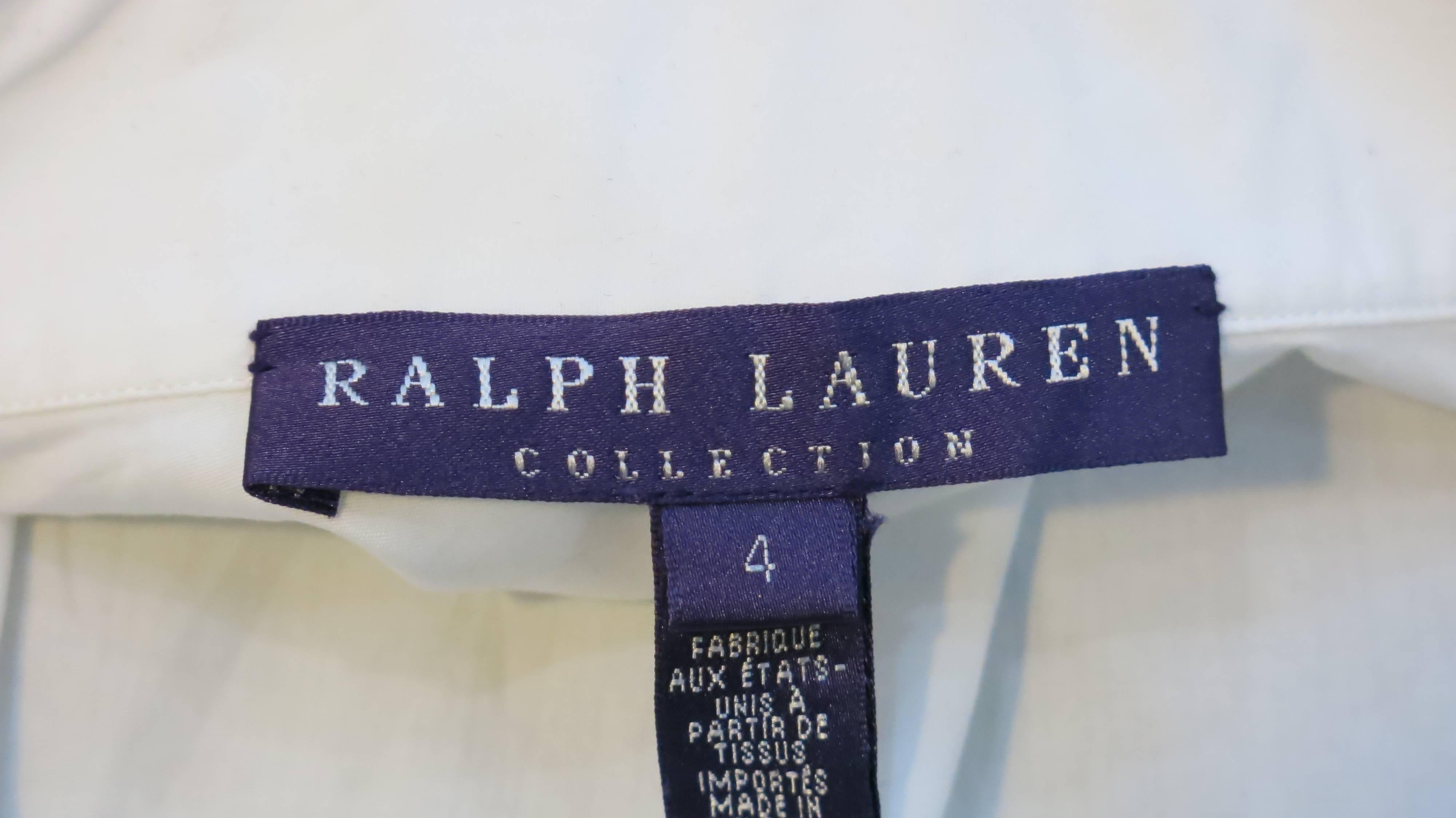 Ralph Lauren Purple Label White Blouse with Gigot Sleeves 3