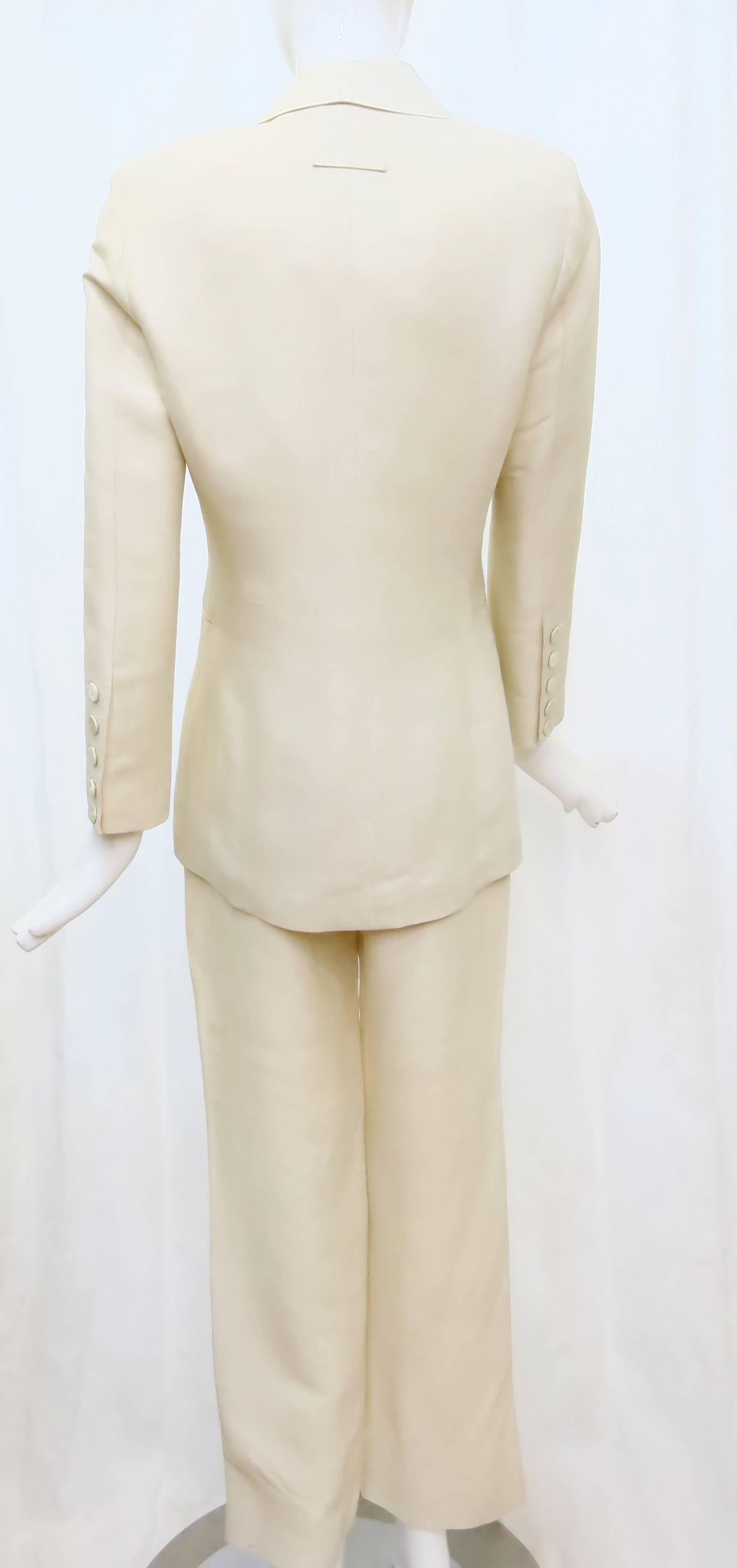 Women's 1990s Jean Paul Gaultier Femme Cream Cut-Out Suit