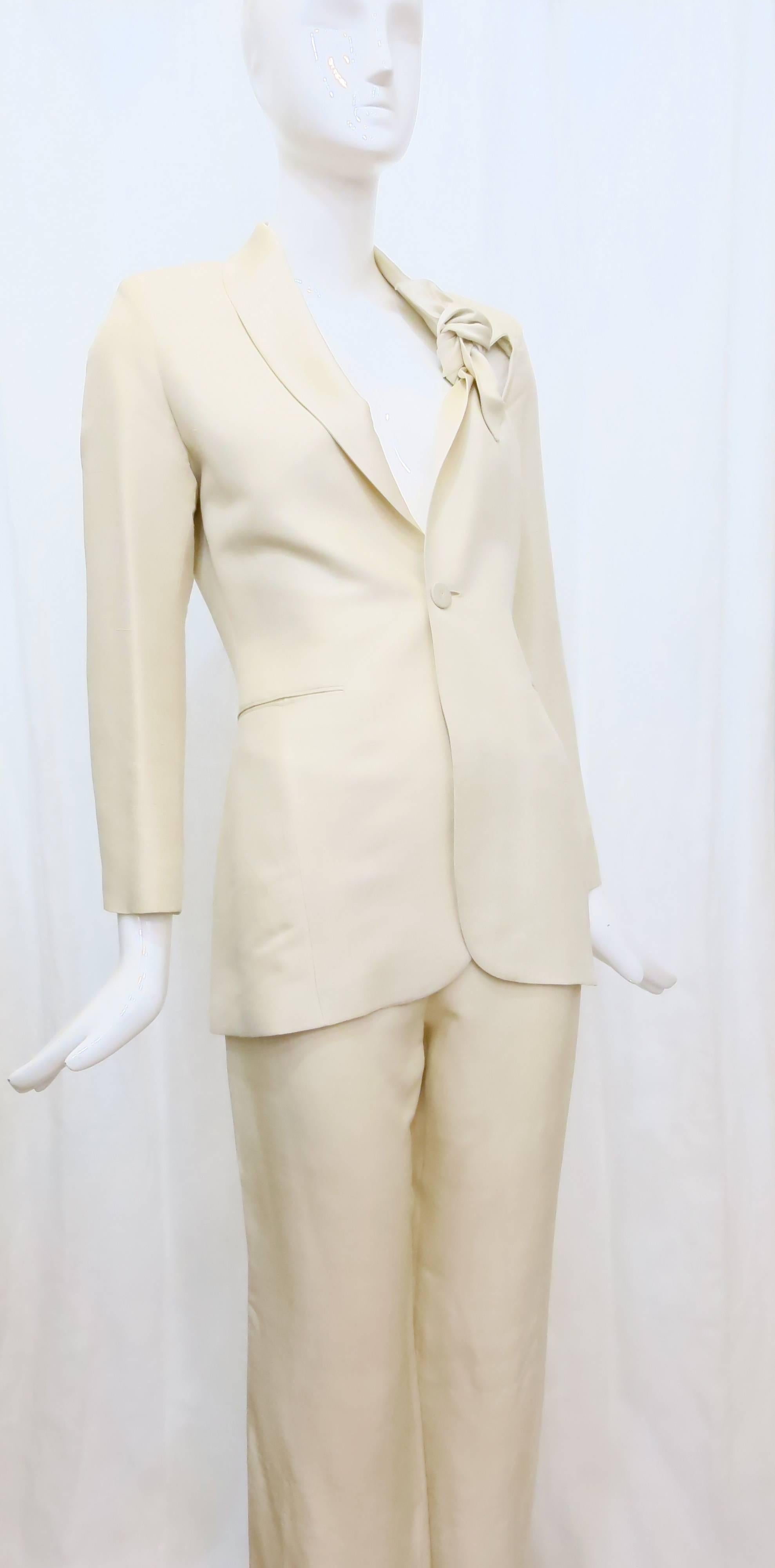 1990s Jean Paul Gaultier Femme Cream Cut-Out Suit 3