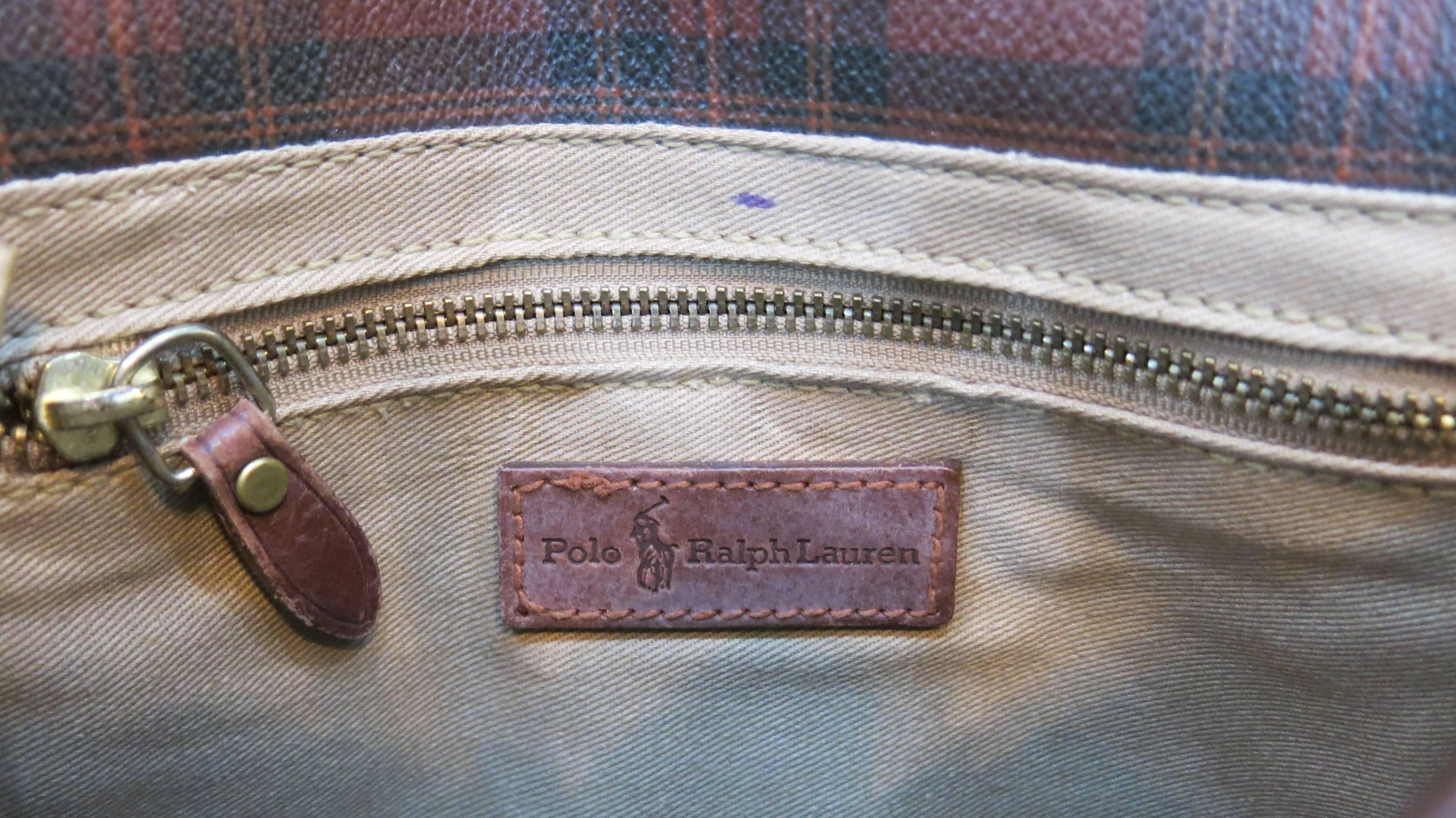 Women's 1990s Plaid Polo by Ralph Lauren Shoulder Bag For Sale