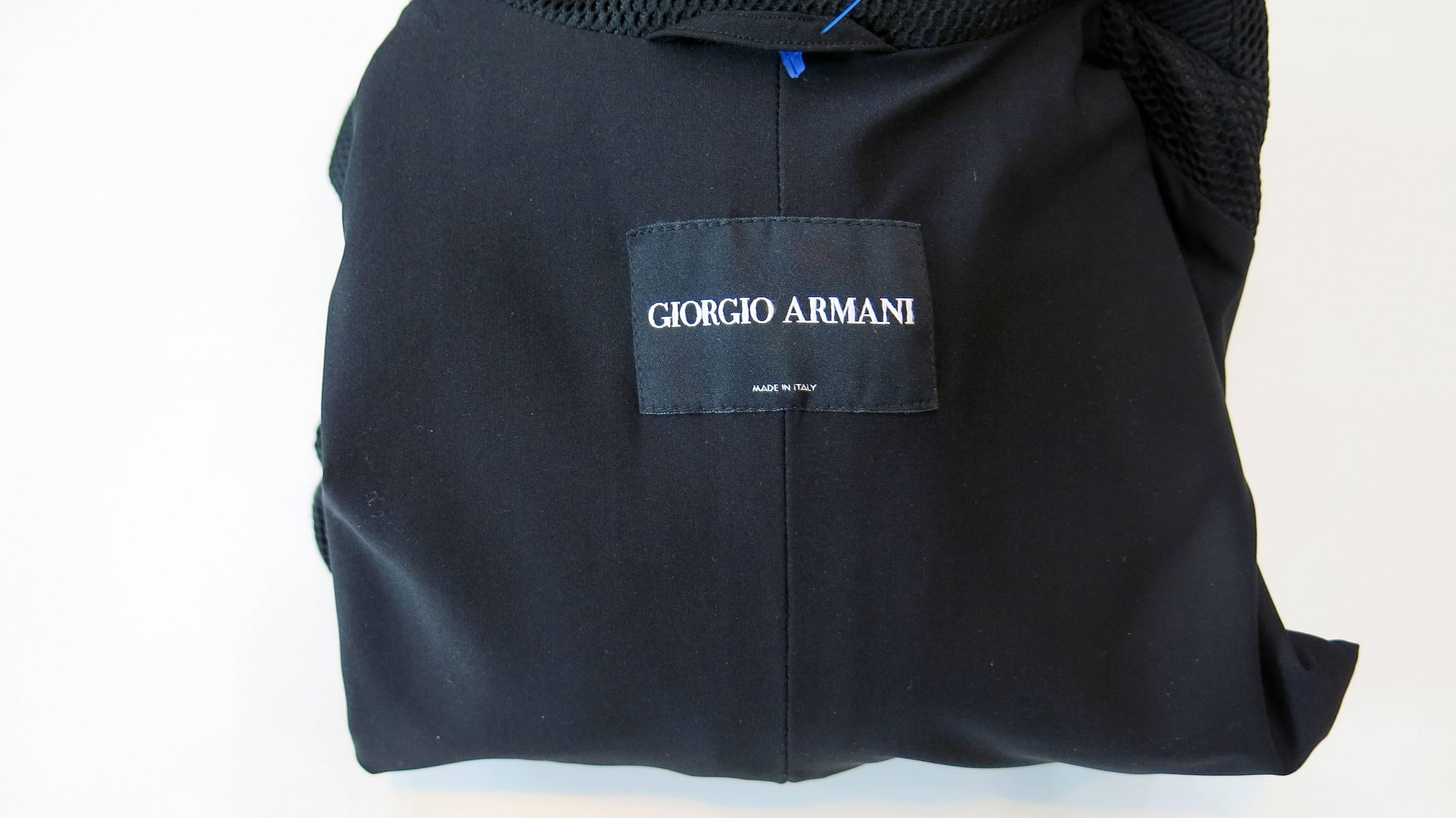 Women's 1990's Giorgio Armani Black Blazer with Mesh Overlay