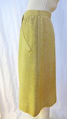 Courreges Paris Beige Button Down Skirt, 1960s