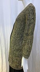 1990's M Missoni Black and Gold Metallic Oversized Knit Cardigan