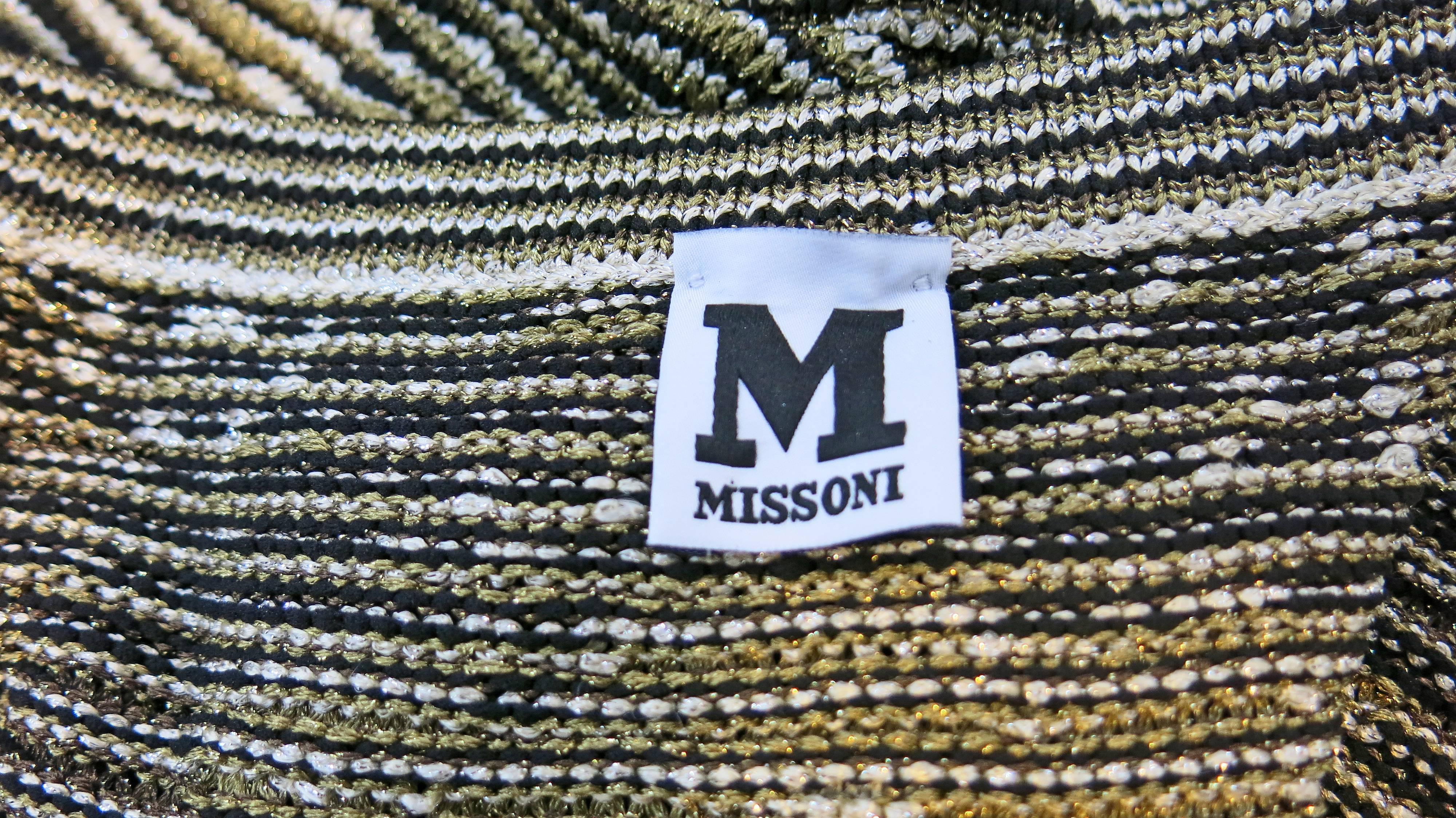 1990's M Missoni Black and Gold Metallic Oversized Knit Cardigan For Sale 2