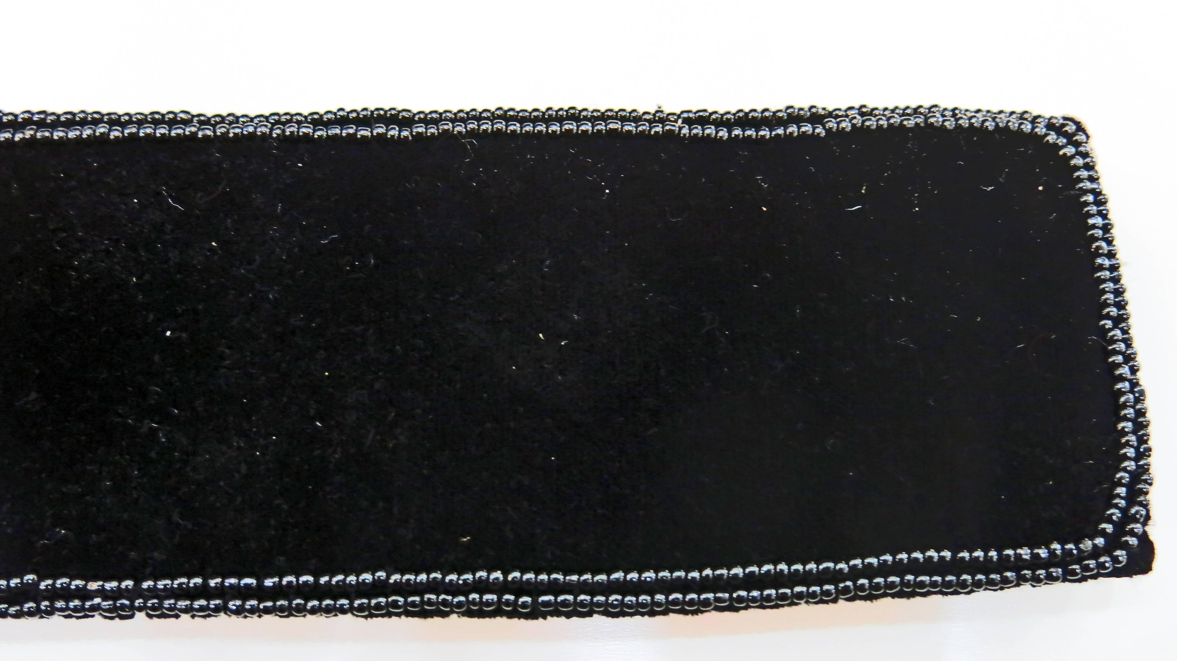 1980s La Regale Velour Sequin Embellished Belt For Sale 1