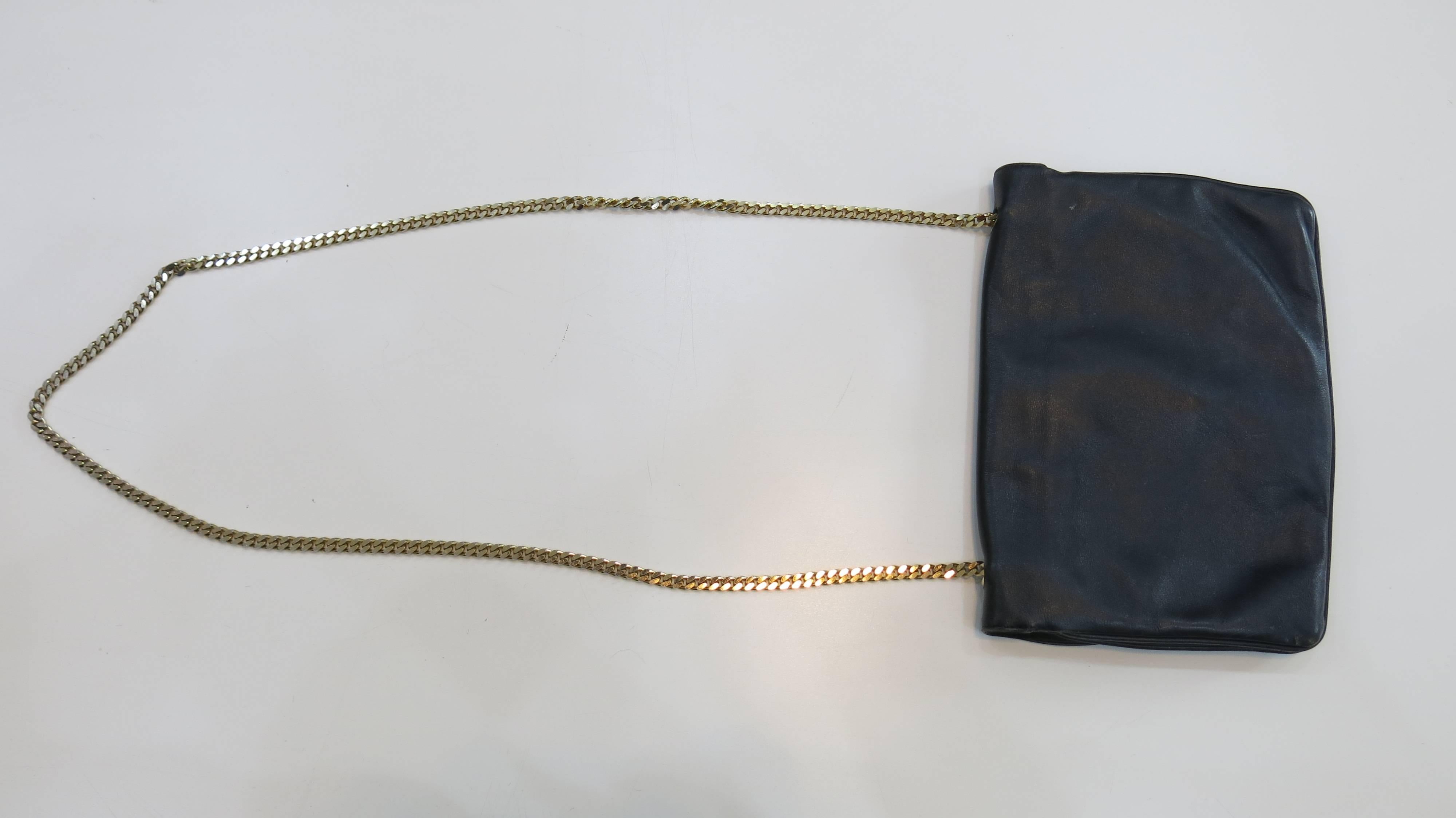 Black 1990s Paloma Picasso 3 X's Shoulder Bag For Sale