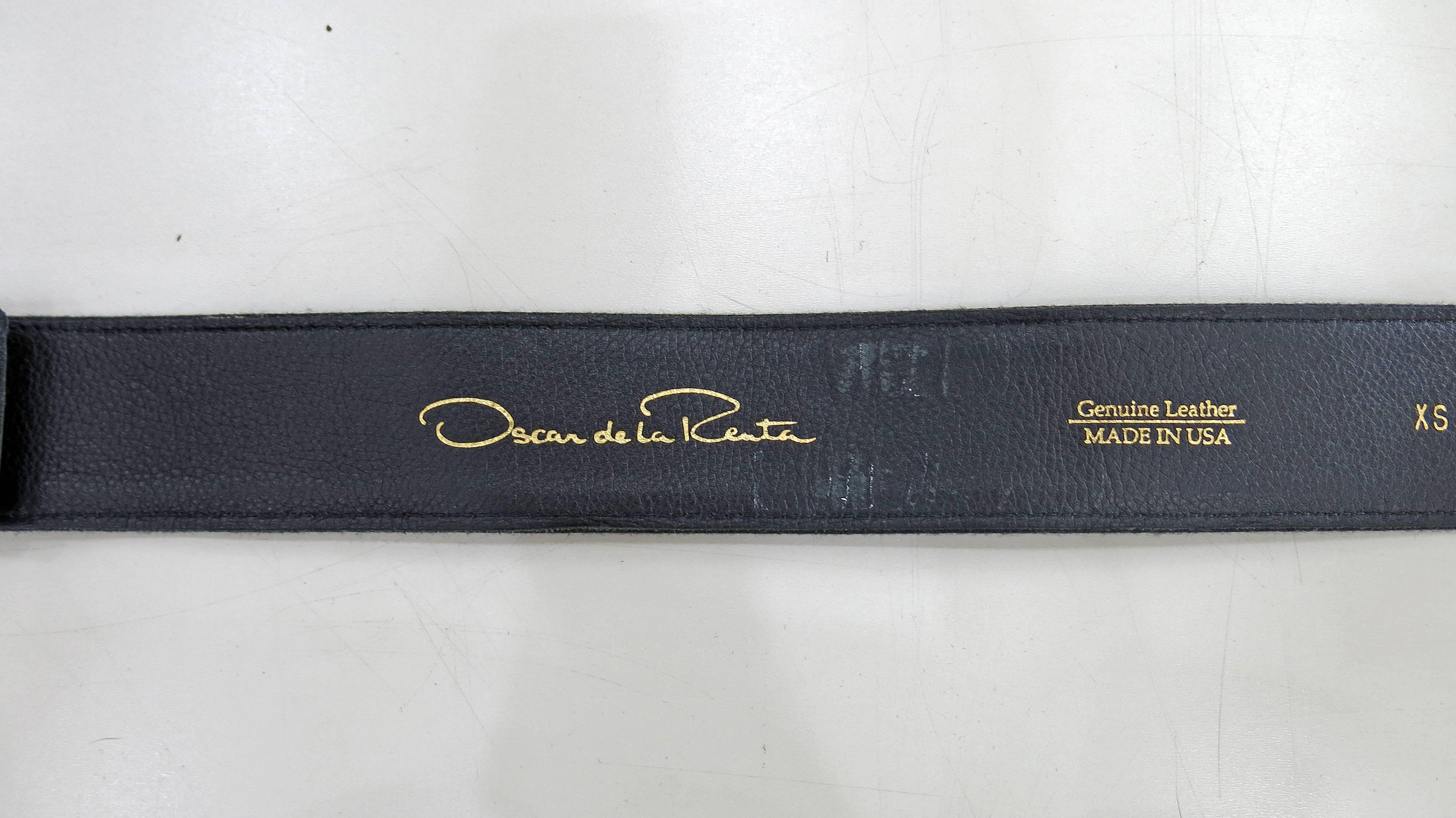 Oscar de la Renta Wool and Leather Belt For Sale 4