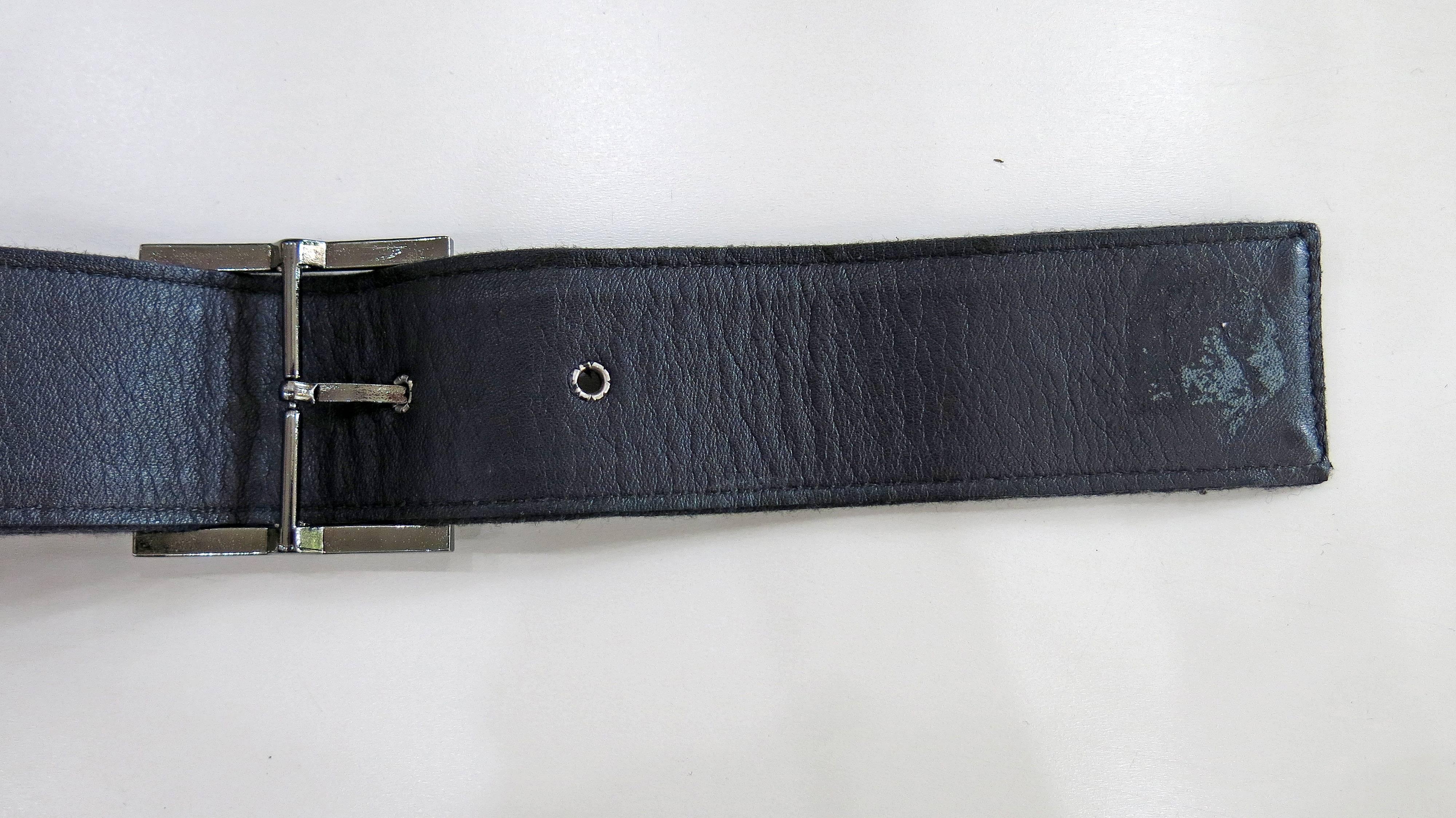 Oscar de la Renta Wool and Leather Belt For Sale 1