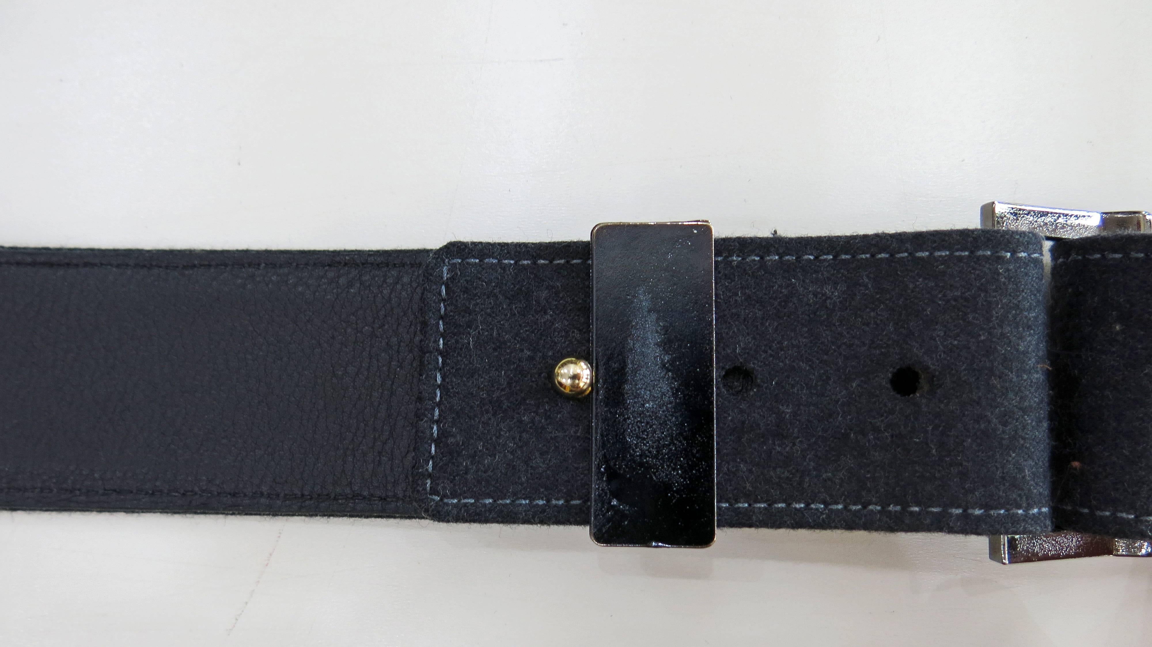 Oscar de la Renta Wool and Leather Belt For Sale 2